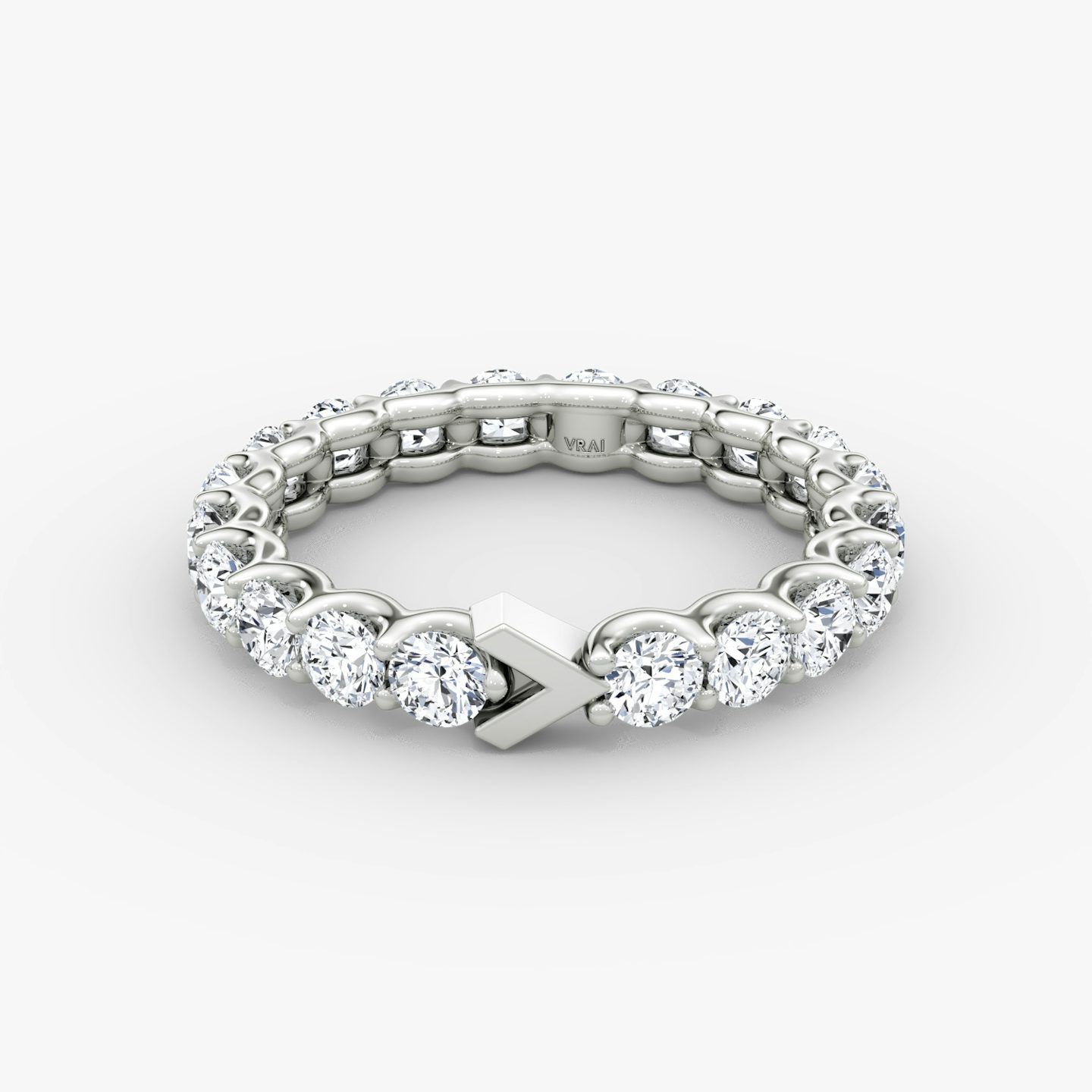 The V Eternity Band | Round Brilliant | Platinum | bandStyle: full | caratWeight: 2.0ct