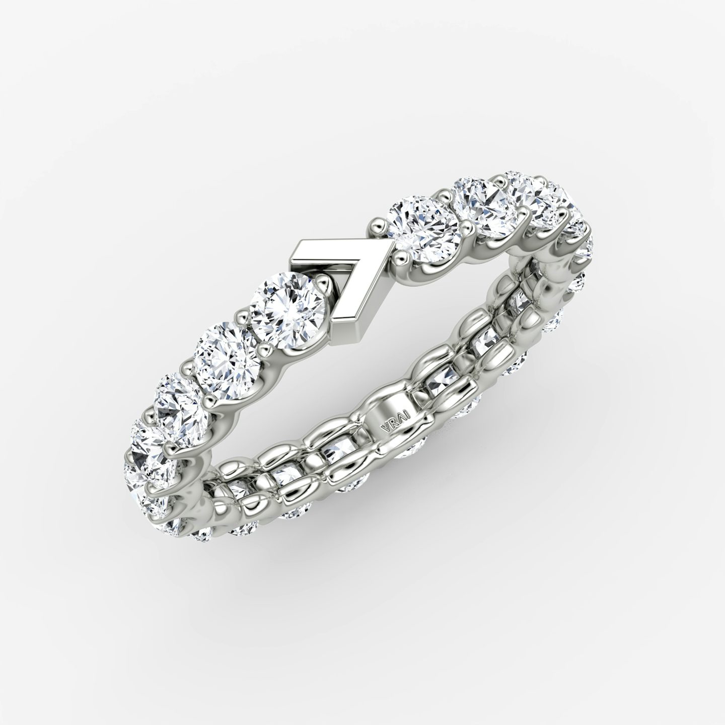 The V Eternity Band | Round Brilliant | Platinum | bandStyle: full | caratWeight: 2.0ct