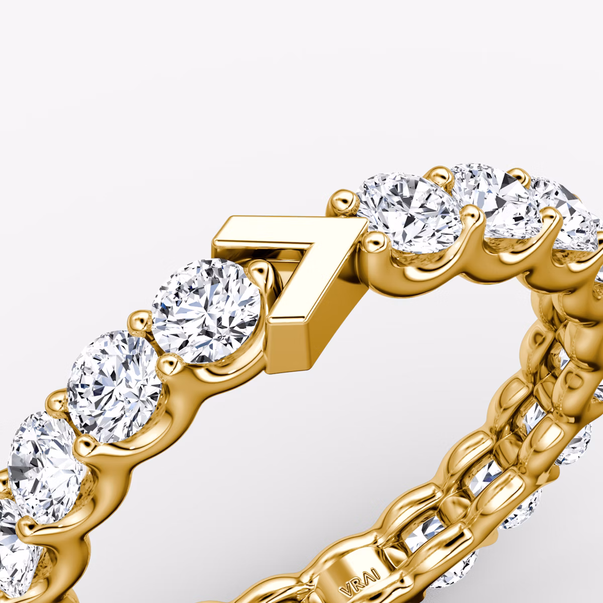 The V Eternity Band | Round Brilliant | 18k | Yellow Gold | bandStyle: full | caratWeight: 2.0ct