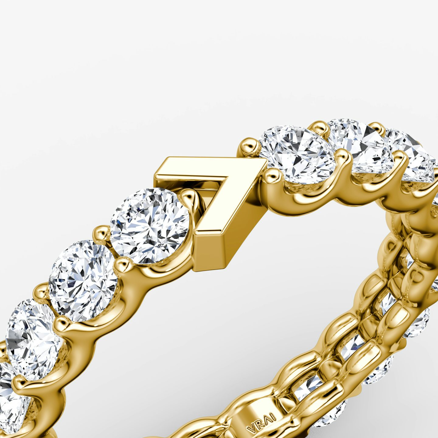 The V Eternity Band | Round Brilliant | 18k | Yellow Gold | bandStyle: full | caratWeight: 2.0ct