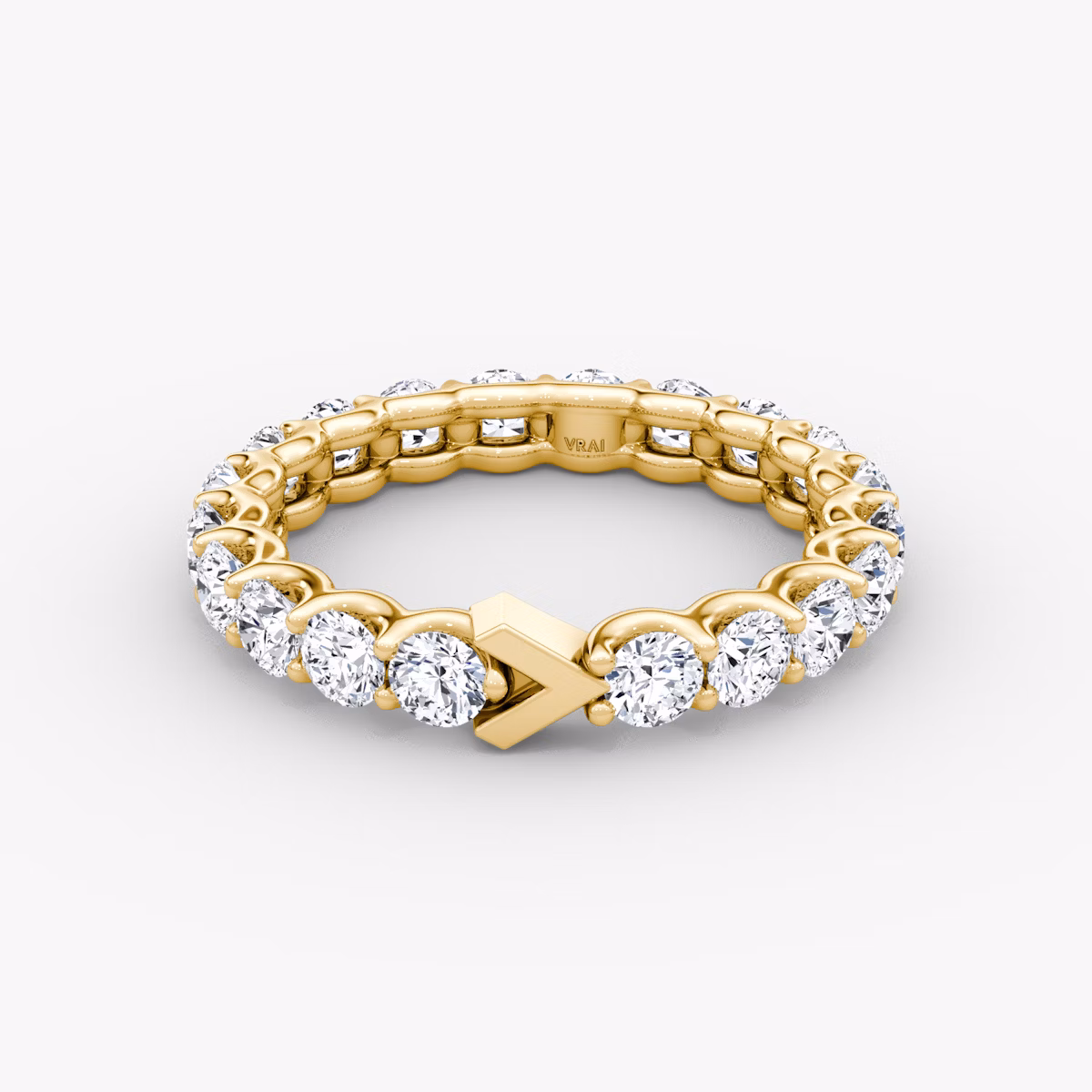The V Eternity Band | Round Brilliant | 18k | Yellow Gold | bandStyle: full | caratWeight: 2.0ct