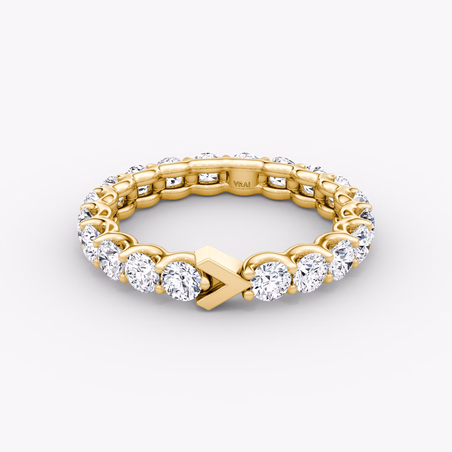 The V Eternity Band | Round Brilliant | 18k | Yellow Gold | bandStyle: full | caratWeight: 2.0ct