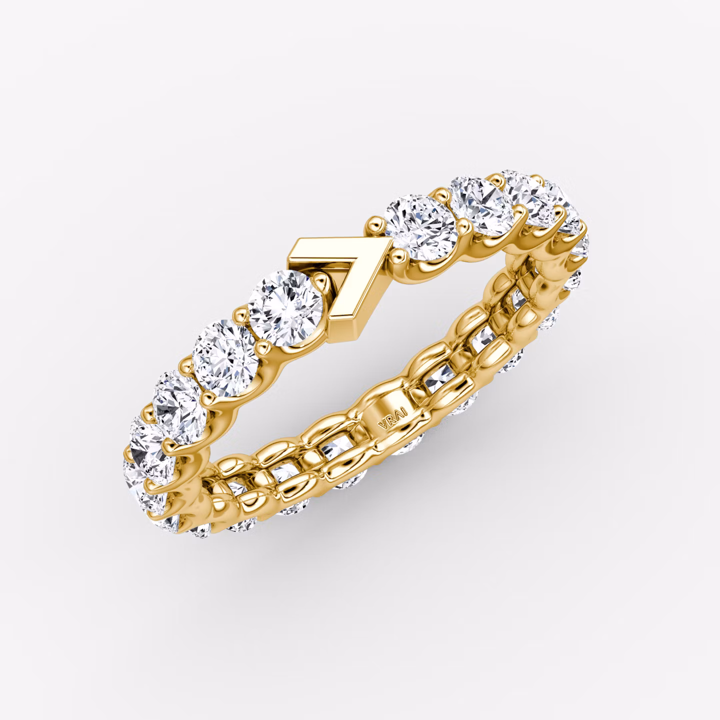 The V Eternity Band | Round Brilliant | 18k | Yellow Gold | bandStyle: full | caratWeight: 2.0ct
