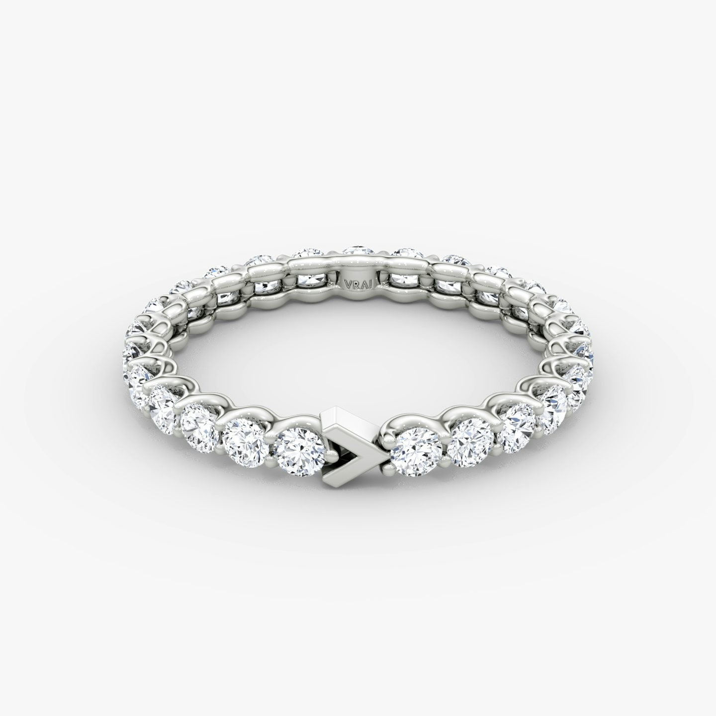 The V Eternity Band | Round Brilliant | 18k | White Gold | bandStyle: full | caratWeight: 1.0ct