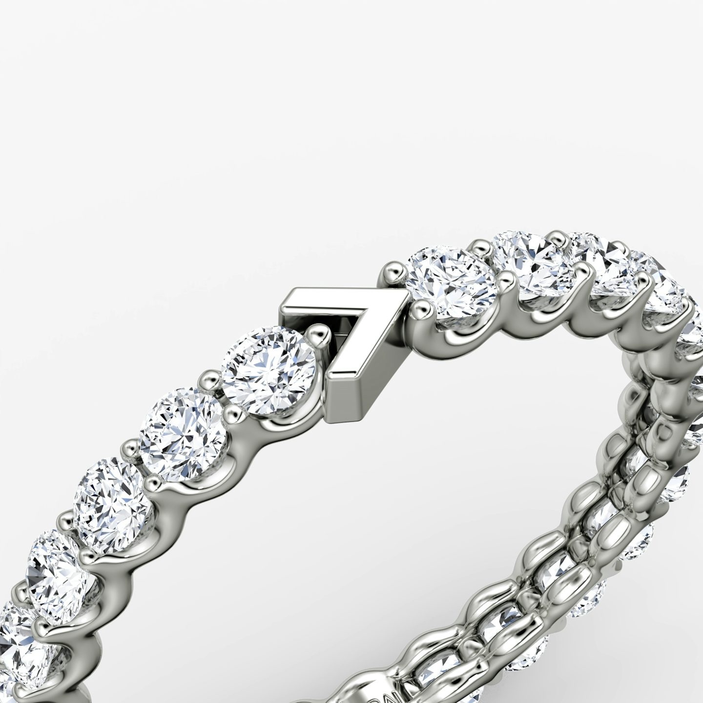 The V Eternity Band | Round Brilliant | 18k | White Gold | bandStyle: full | caratWeight: 1.0ct