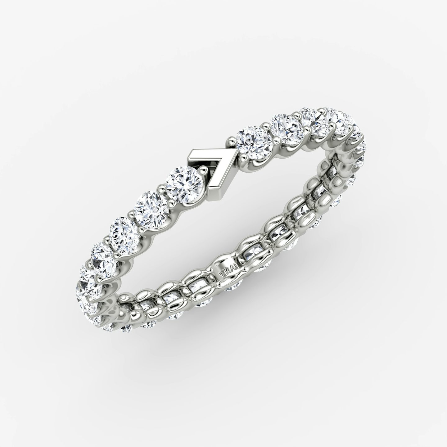 The V Eternity Band | Round Brilliant | 18k | White Gold | bandStyle: full | caratWeight: 1.0ct
