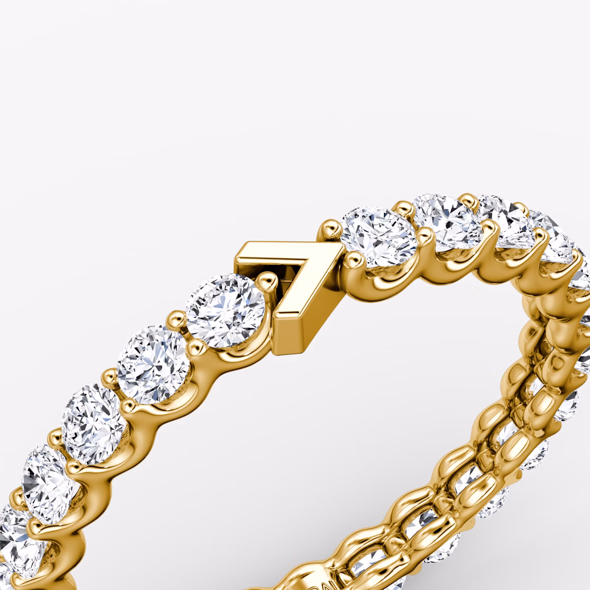 The V Eternity Band | Round Brilliant | 18k | Yellow Gold | bandStyle: full | caratWeight: 1.0ct