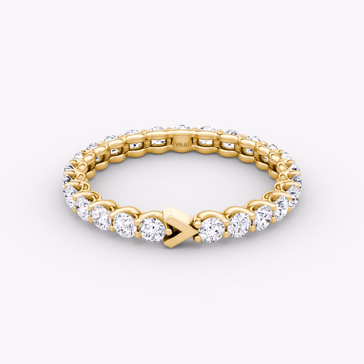 The V Eternity Band | Round Brilliant | 18k | Yellow Gold | bandStyle: full | caratWeight: 1.0ct