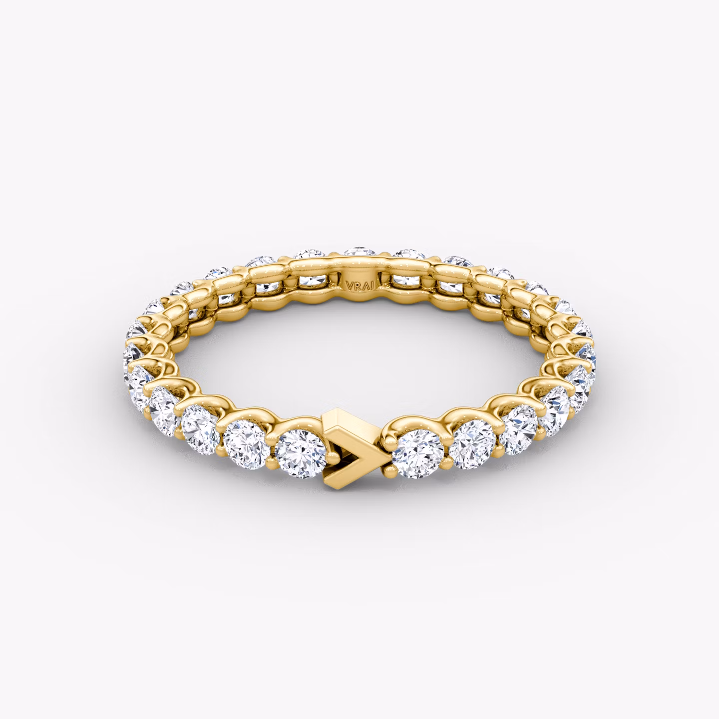 The V Eternity Band Round Brilliant | Yellow Gold