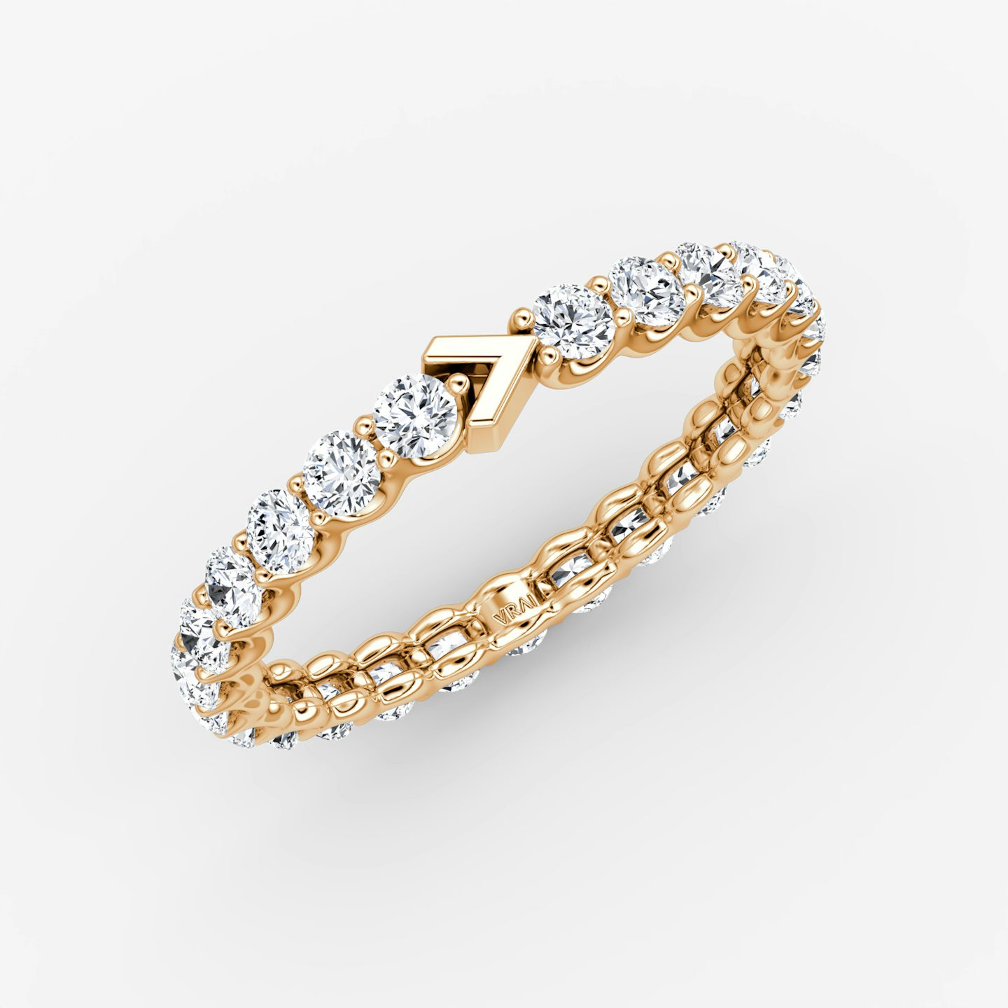 The V Eternity Band | Round Brilliant | 14k | Rose Gold | bandStyle: full | caratWeight: 1.0ct