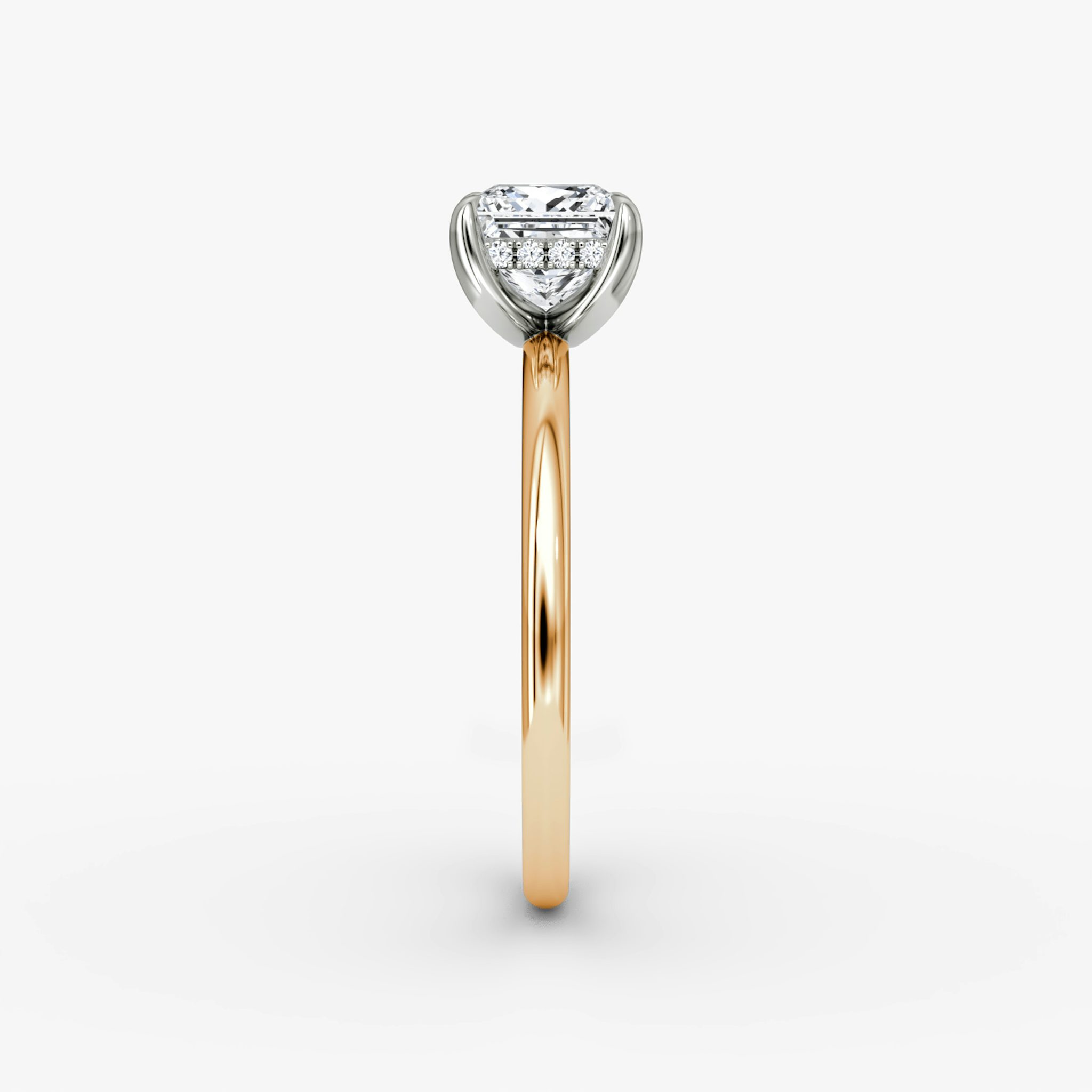 Classic Hidden Halo | Princess | 14k | Roségold und Platin | bandAccent: Ohne Pavé-Besatz | bandWidth: standard | prongStyle: Ohne Pavé-Besatz | diamondOrientation: vertical | caratWeight: other