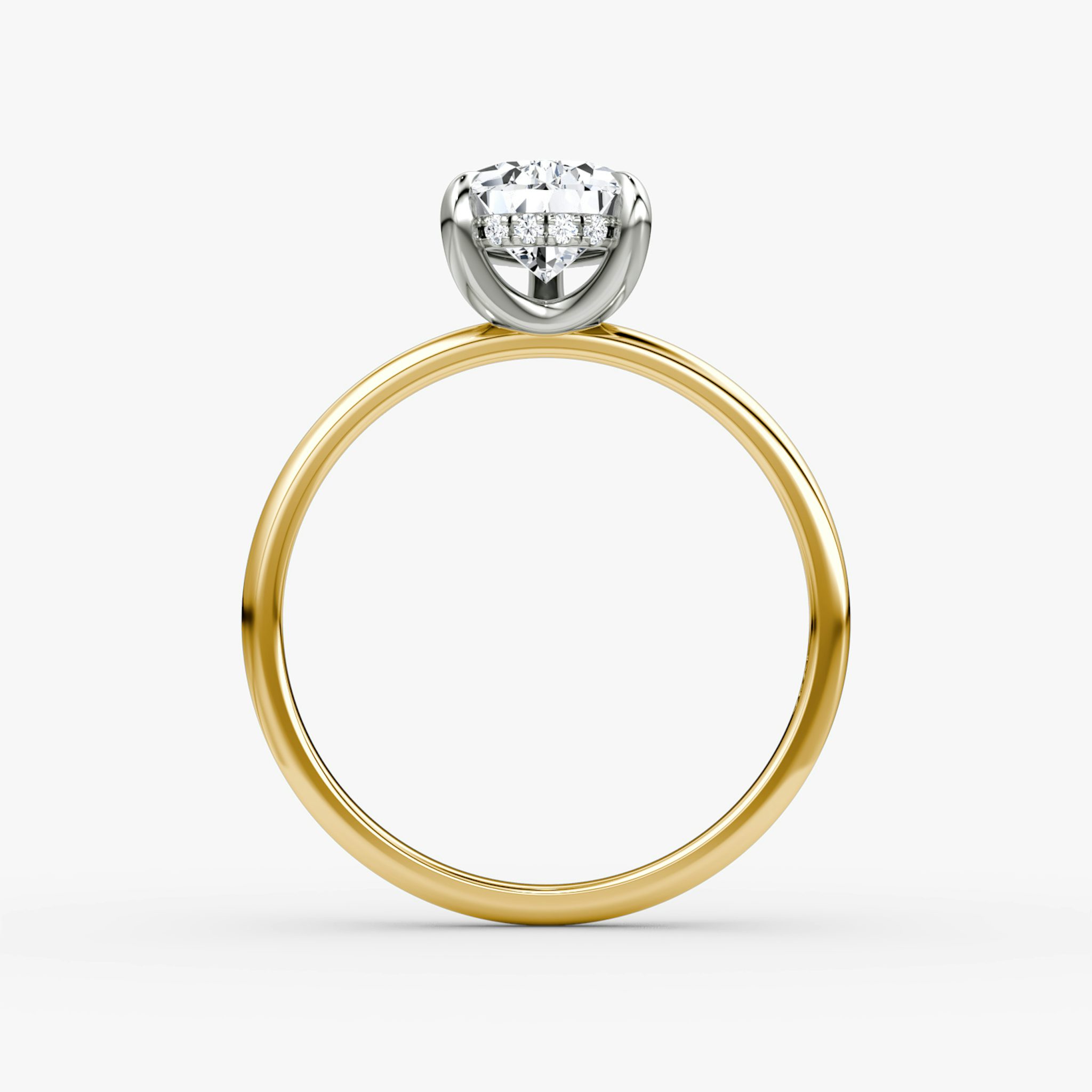 The Classic Hidden Halo | Pear | 18k | Yellow Gold and Platinum | bandAccent: Plain | bandWidth: standard | prongStyle: Plain | diamondOrientation: vertical | caratWeight: other