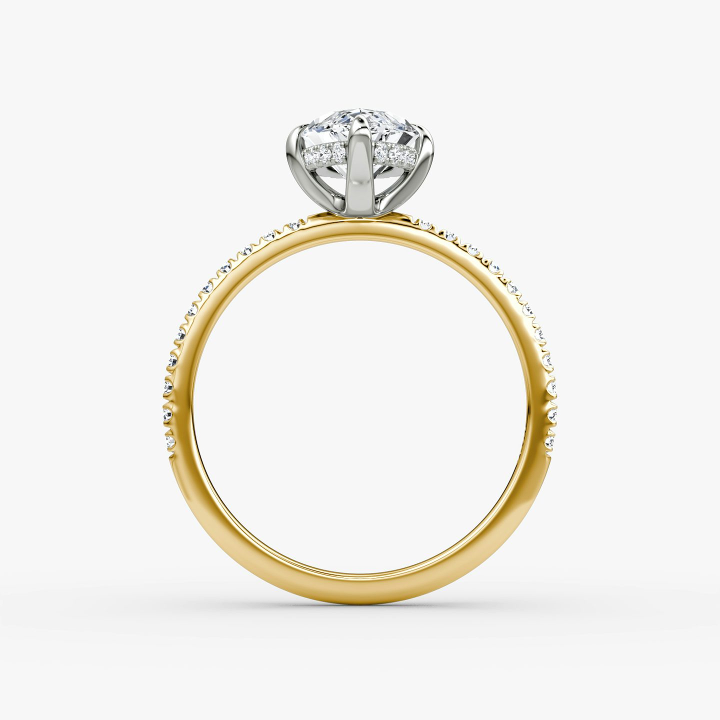 The Classic Hidden Halo | Marquise | 18k | Yellow Gold and Platinum | bandAccent: Pavé | bandWidth: standard | prongStyle: Plain | diamondOrientation: vertical | caratWeight: other