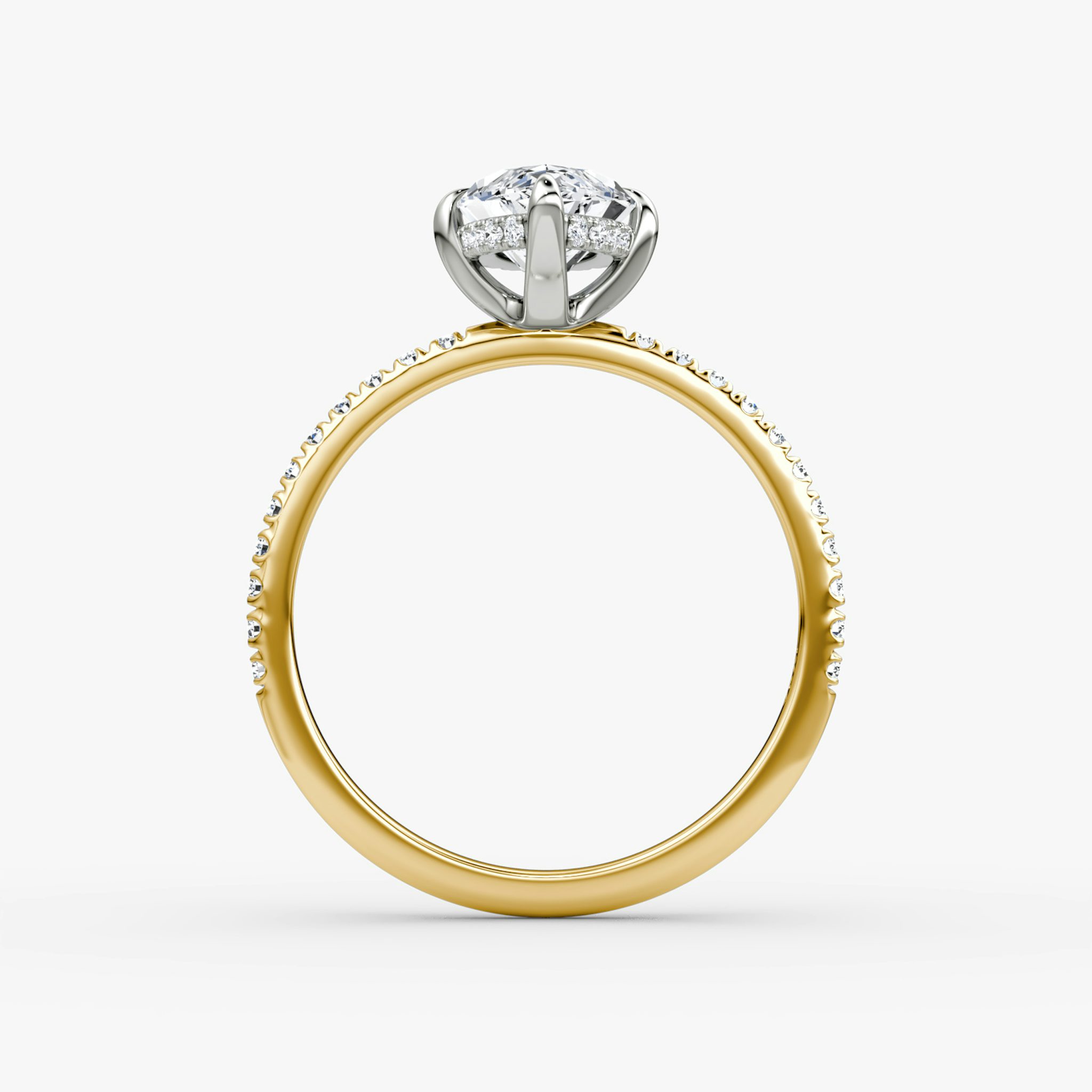 The Classic Hidden Halo | Marquise | 18k | Yellow Gold and Platinum | bandAccent: Pavé | bandWidth: standard | prongStyle: Plain | diamondOrientation: vertical | caratWeight: other