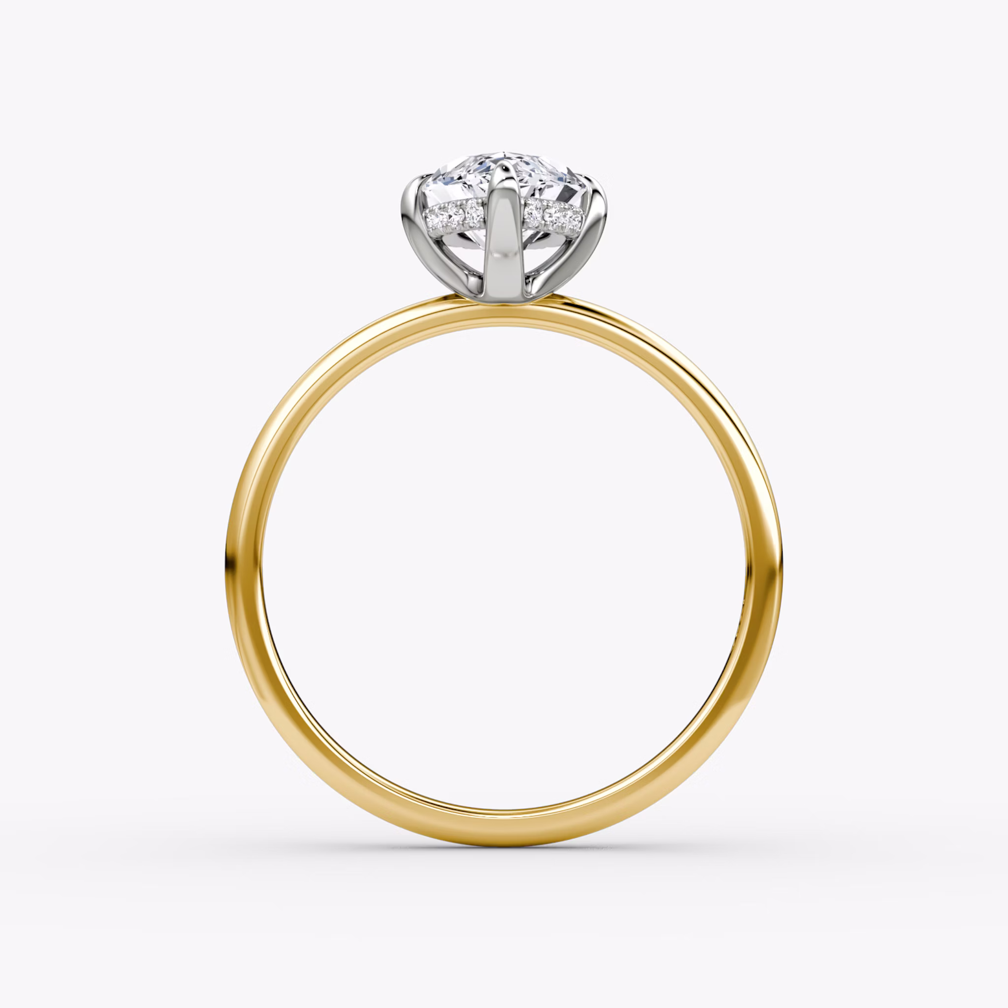 The Classic Hidden Halo | Marquise | 18k | Yellow Gold and Platinum | bandAccent: Plain | bandWidth: standard | prongStyle: Plain | diamondOrientation: vertical | caratWeight: other