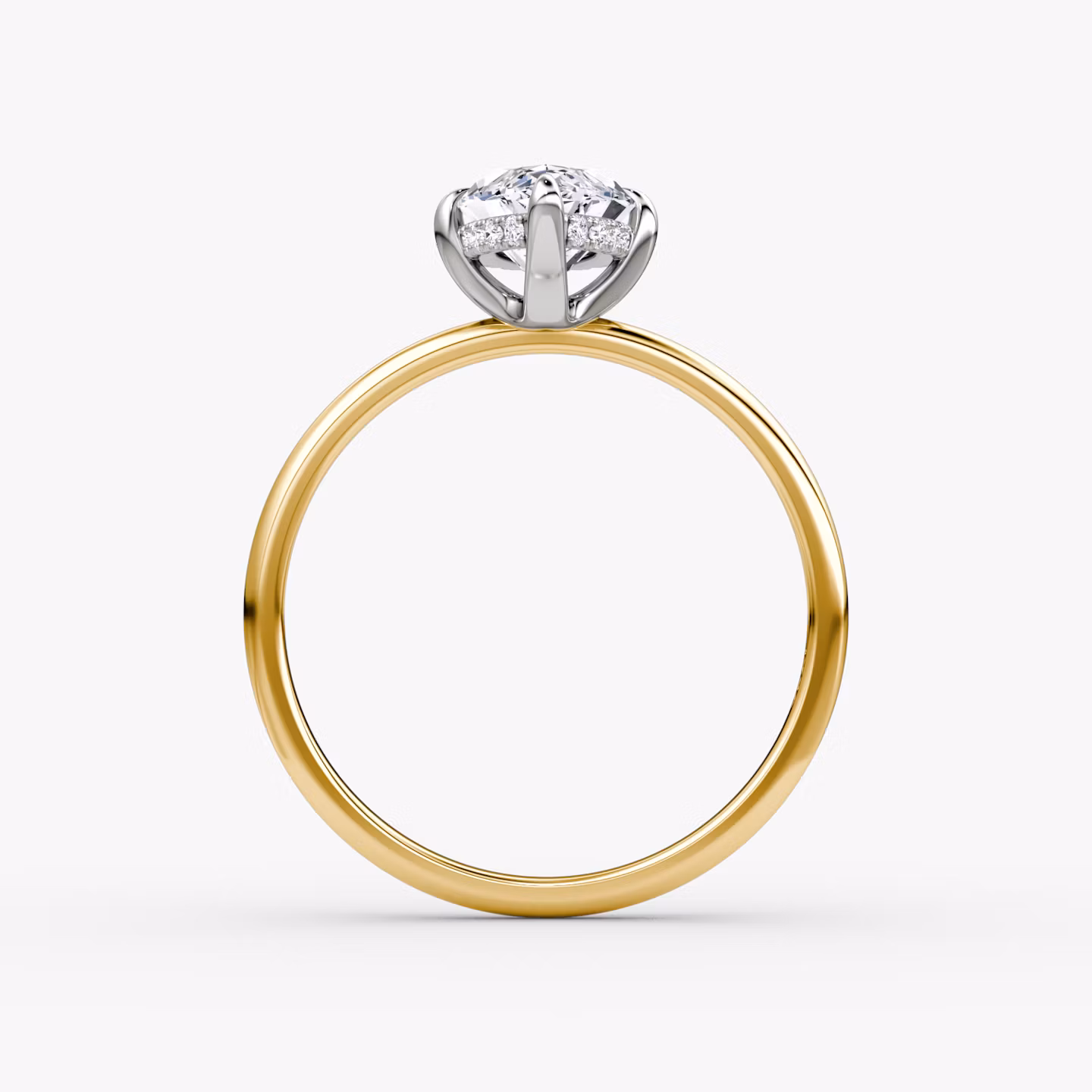 The Classic Hidden Halo | Marquise | 18k | Yellow Gold and Platinum | bandAccent: Plain | bandWidth: standard | prongStyle: Plain | diamondOrientation: vertical | caratWeight: other