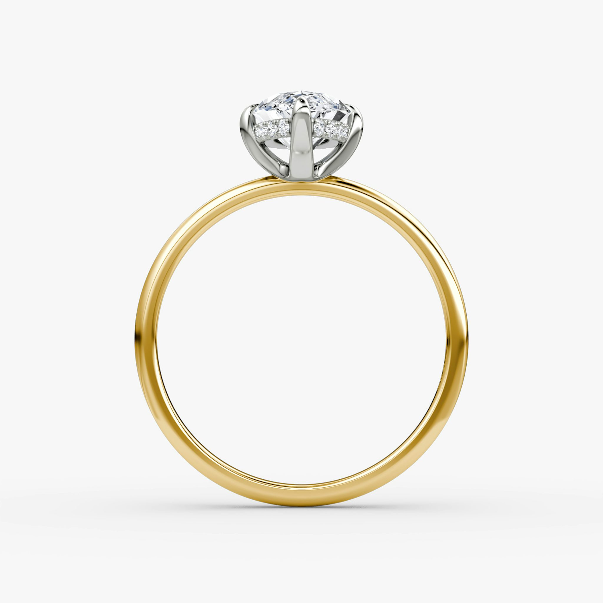 The Classic Hidden Halo | Marquise | 18k | Yellow Gold and Platinum | bandAccent: Plain | bandWidth: standard | prongStyle: Plain | diamondOrientation: vertical | caratWeight: other