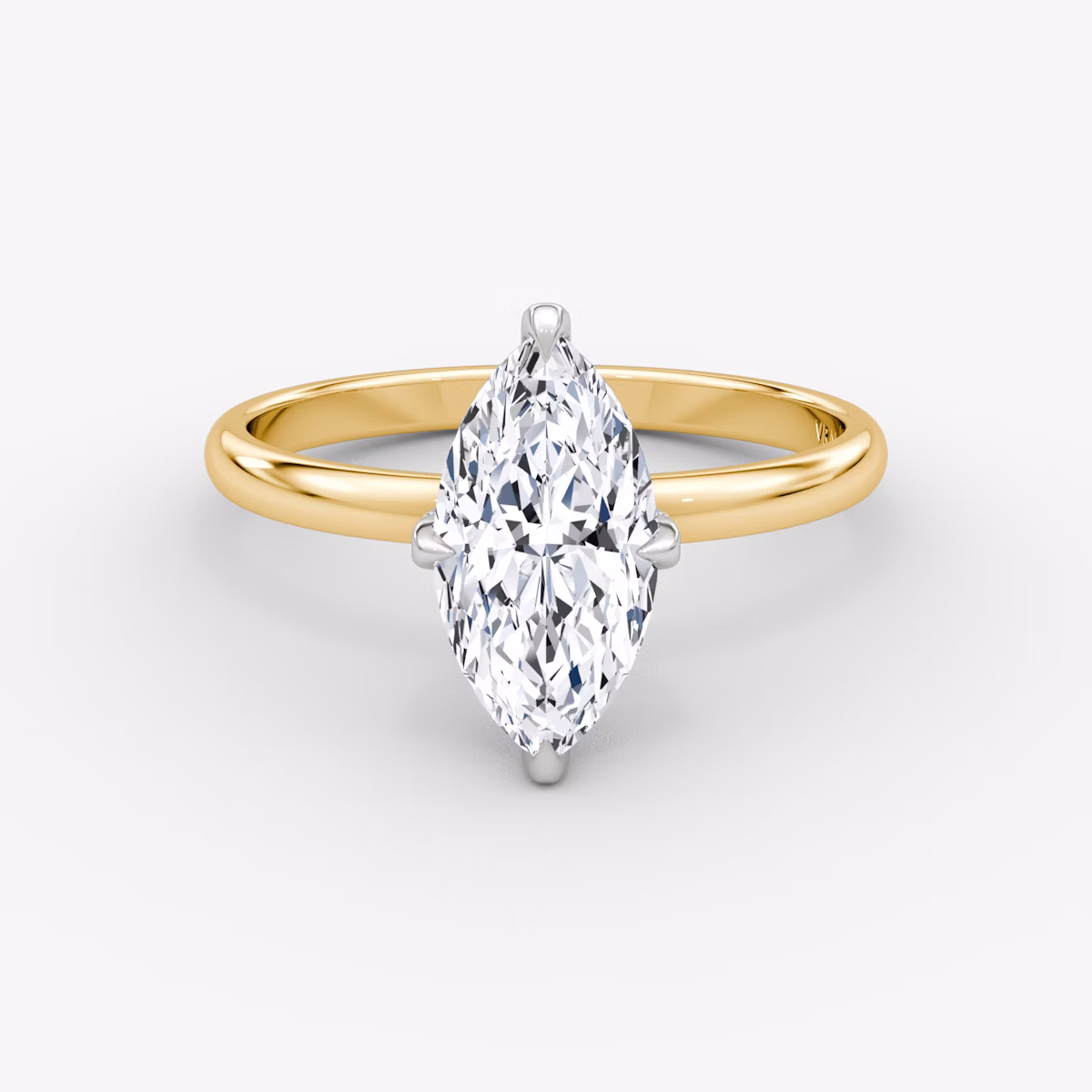 The Classic Hidden Halo | Marquise | 18k | Yellow Gold and Platinum | bandAccent: Plain | bandWidth: large | prongStyle: Pavé | diamondOrientation: vertical | caratWeight: other