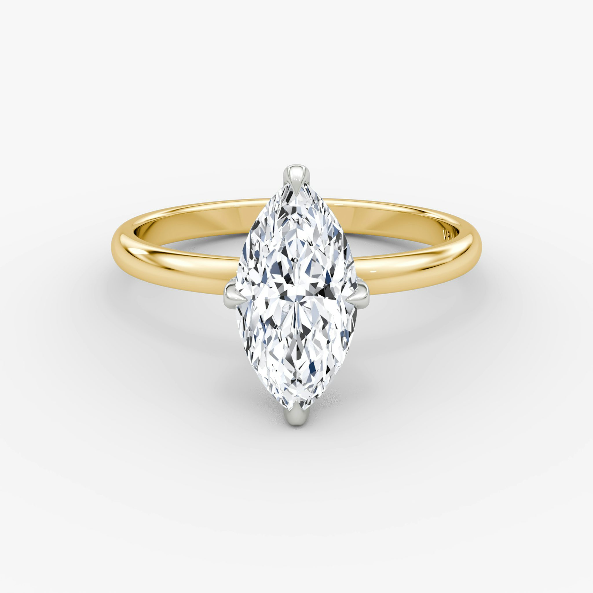 The Classic Hidden Halo | Marquise | 18k | Yellow Gold and Platinum | bandAccent: Plain | bandWidth: large | prongStyle: Pavé | diamondOrientation: vertical | caratWeight: other