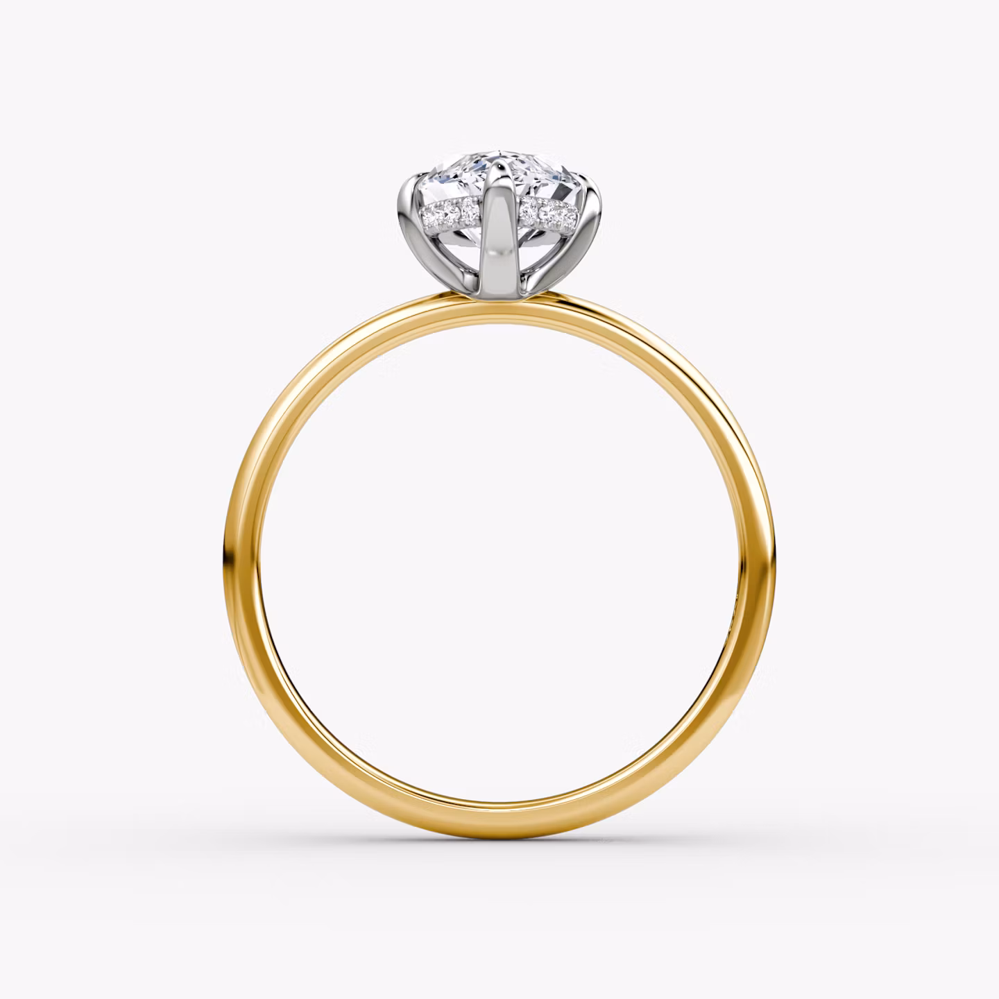 The Classic Hidden Halo | Marquise | 18k | Yellow Gold and Platinum | bandAccent: Plain | bandWidth: large | prongStyle: Plain | diamondOrientation: vertical | caratWeight: other