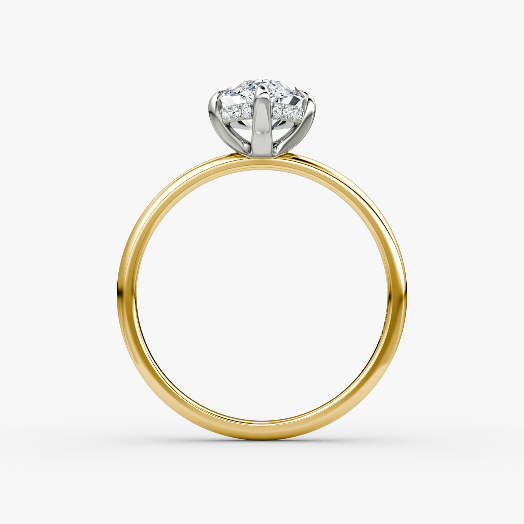The Classic Hidden Halo | Marquise | 18k | Yellow Gold and Platinum | bandAccent: Plain | bandWidth: large | prongStyle: Plain | diamondOrientation: vertical | caratWeight: other