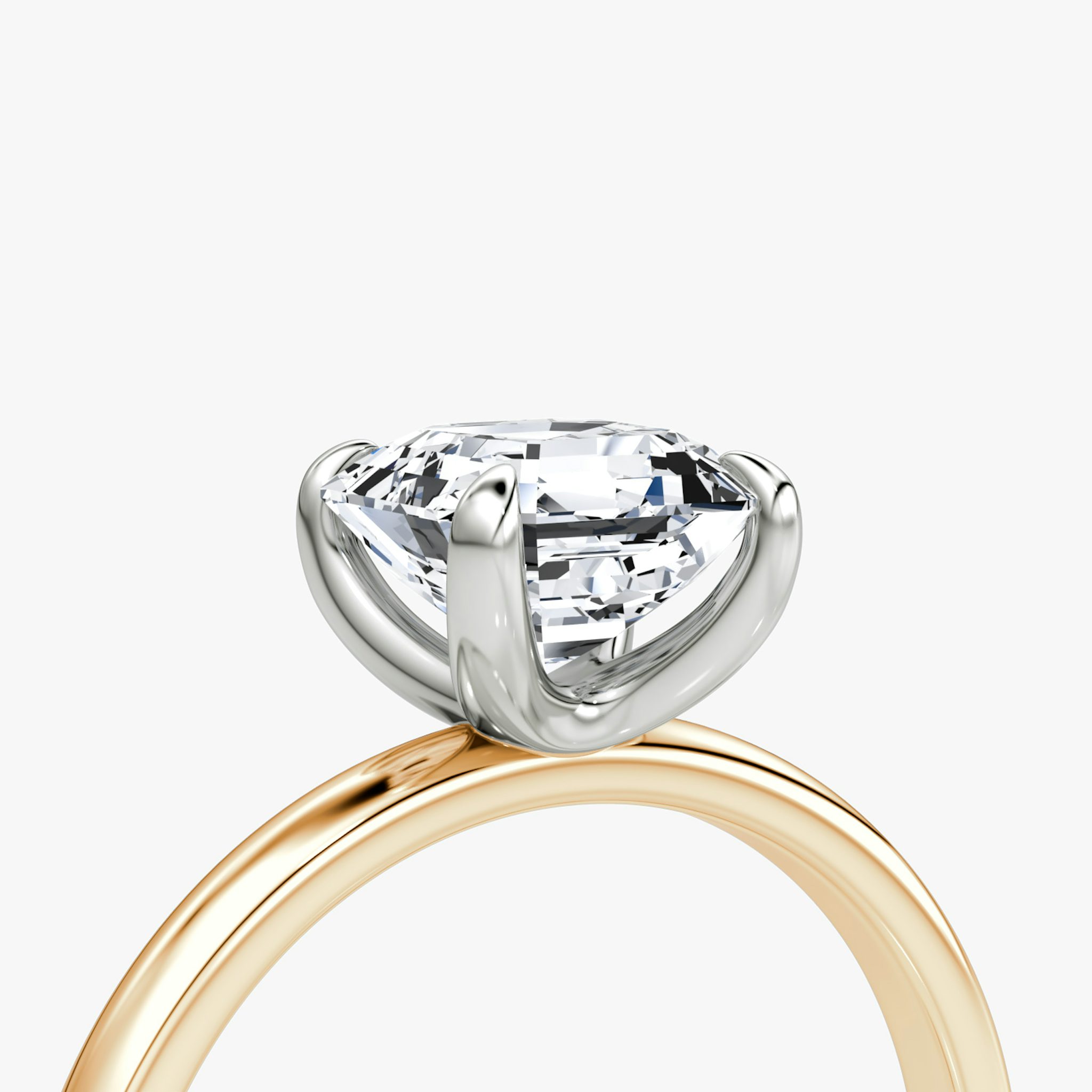 The Classic | Asscher | 14k | Rose Gold and Platinum | bandAccent: Plain | bandWidth: large | diamondOrientation: vertical | caratWeight: other