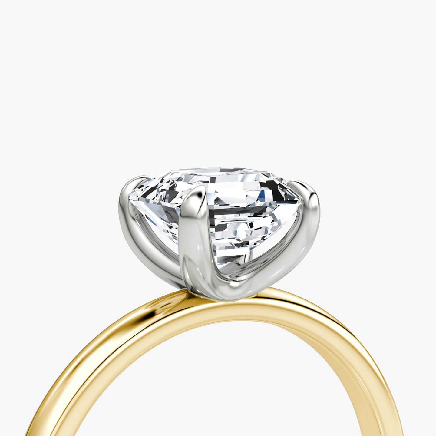 The Classic | Asscher | 18k | Yellow Gold and Platinum | bandAccent: Plain | bandWidth: large | diamondOrientation: vertical | caratWeight: other