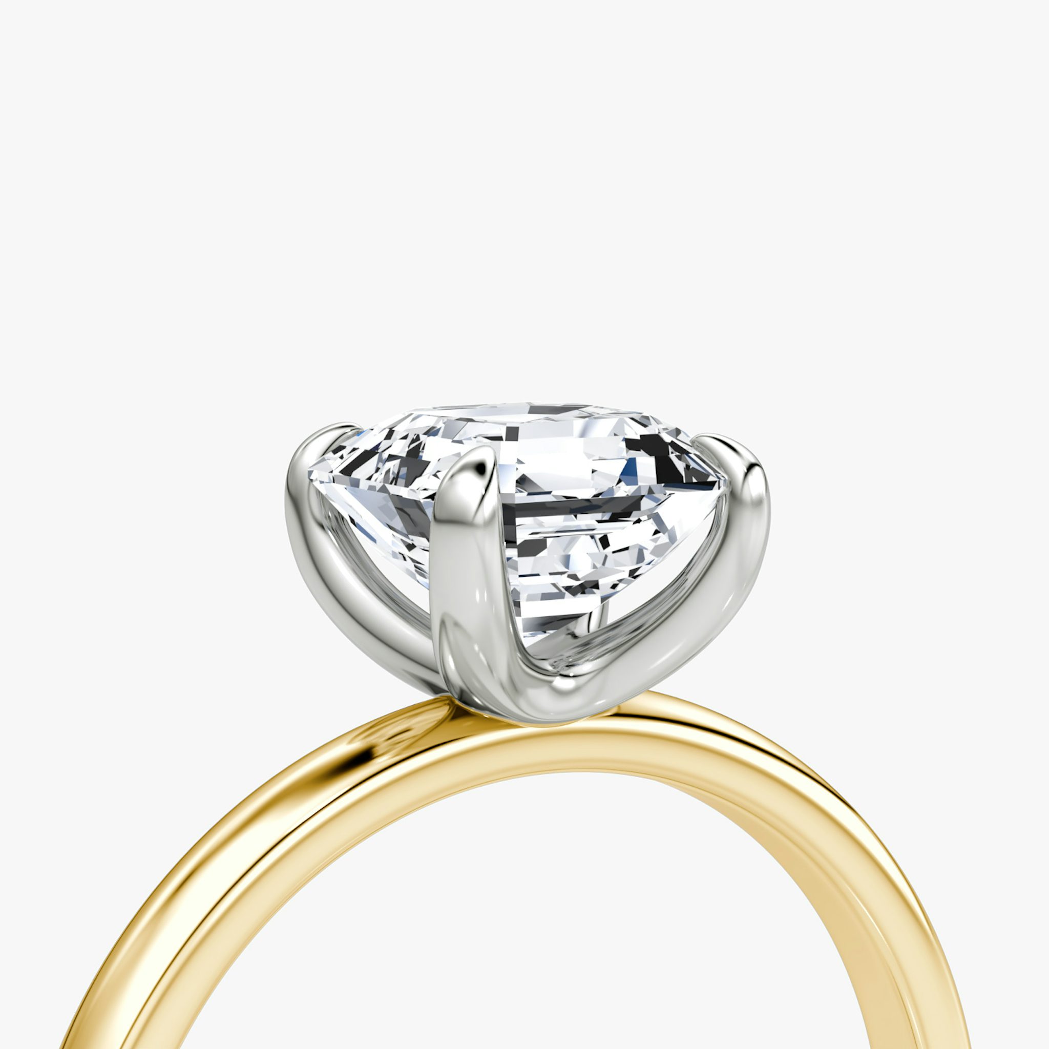 The Classic | Asscher | 18k | Yellow Gold and Platinum | bandAccent: Plain | bandWidth: large | diamondOrientation: vertical | caratWeight: other