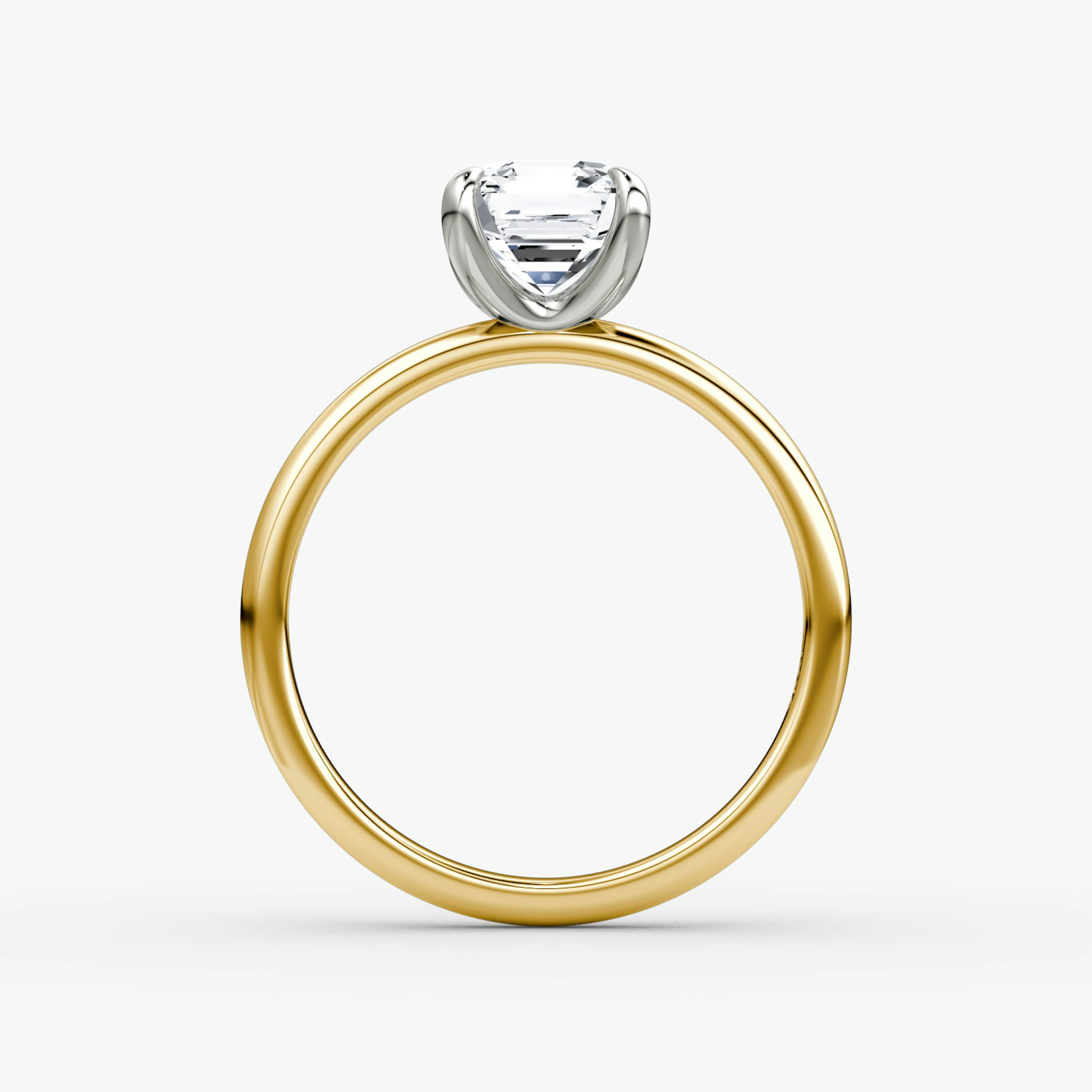 The Classic | Asscher | 18k | Yellow Gold and Platinum | bandAccent: Plain | bandWidth: large | diamondOrientation: vertical | caratWeight: other