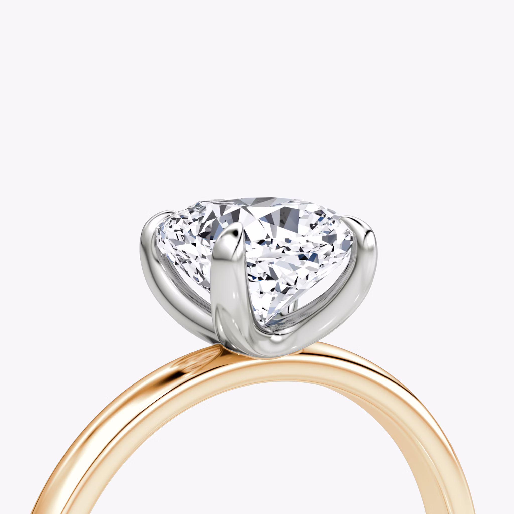 The Classic | Cushion | 14k | Rose Gold and Platinum | bandAccent: Plain | bandWidth: large | diamondOrientation: vertical | caratWeight: other