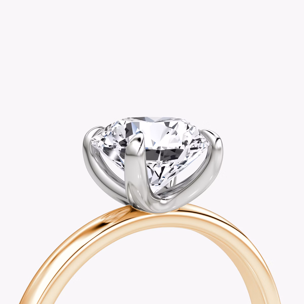 Anillo de compromiso Classic | Brillante | 14k | Oro rosa y platino | bandAccent: Simple | bandWidth: large | caratWeight: other | diamondOrientation: vertical
