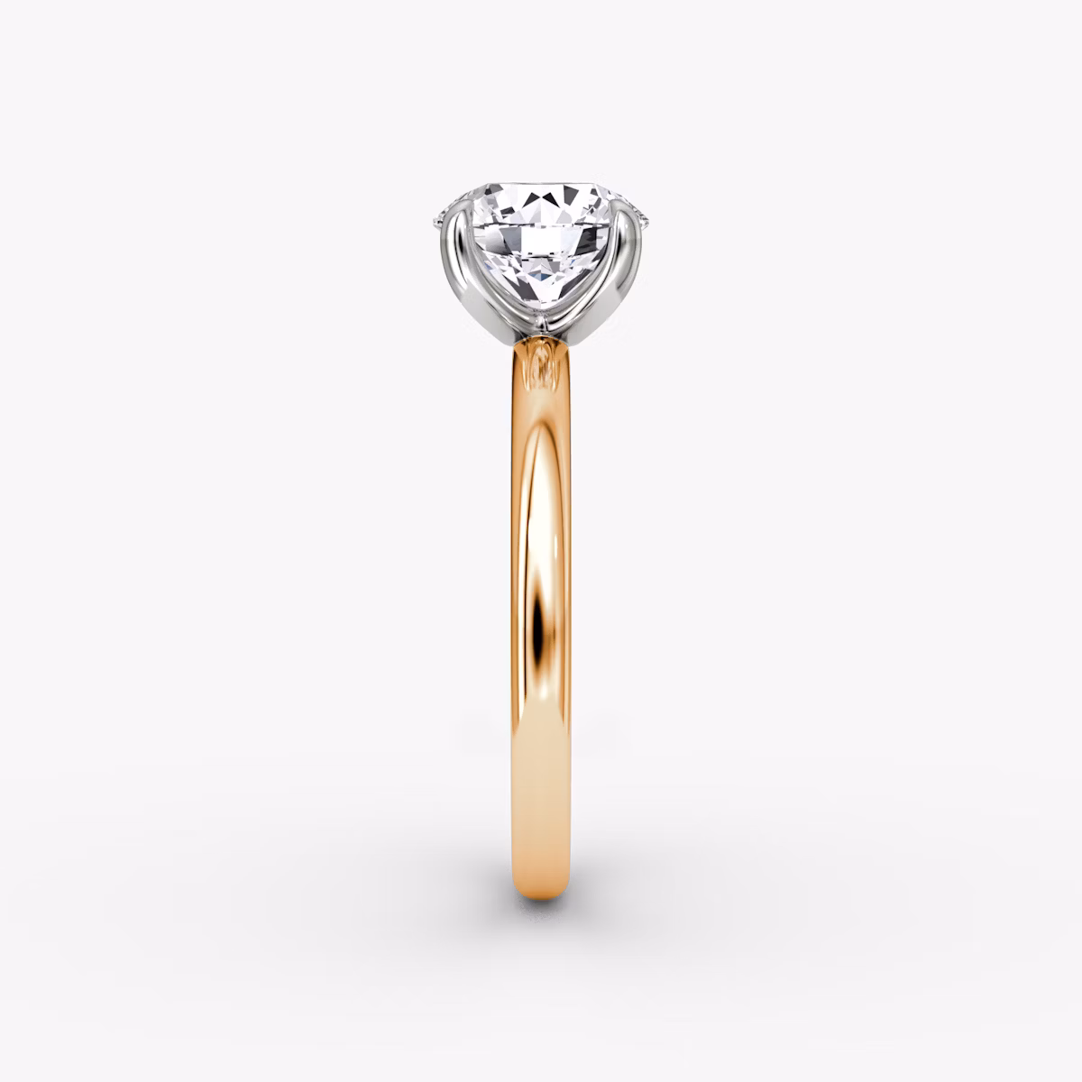 Anillo de compromiso Classic | Brillante | 14k | Oro rosa y platino | bandAccent: Simple | bandWidth: large | caratWeight: other | diamondOrientation: vertical