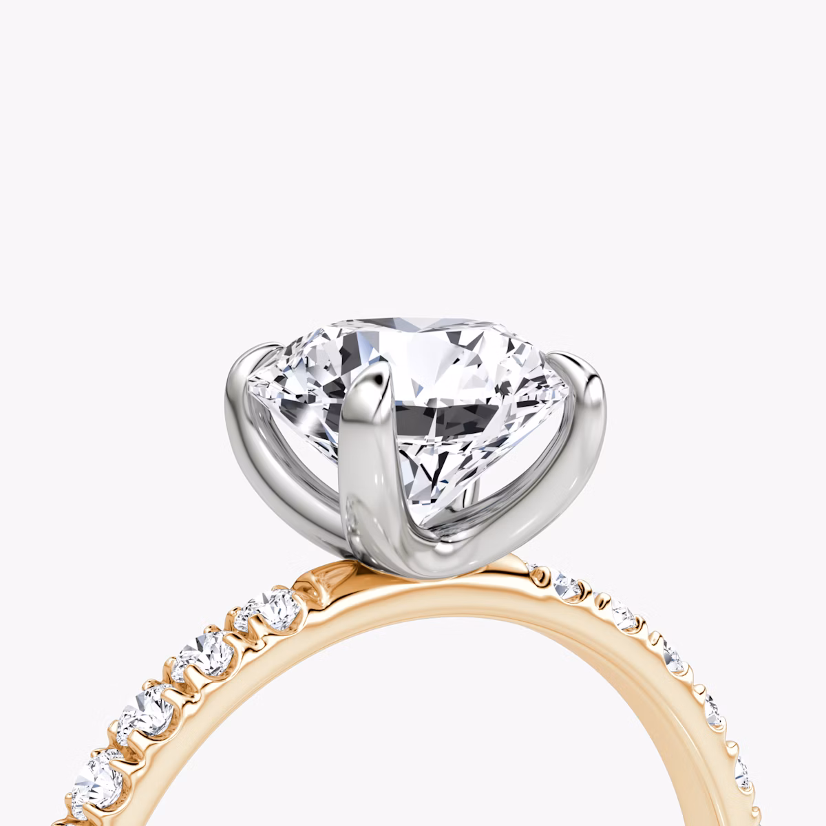 Anillo de compromiso Classic | Brillante | 14k | Oro rosa y platino | bandAccent: Pavé | bandWidth: large | caratWeight: other | diamondOrientation: vertical