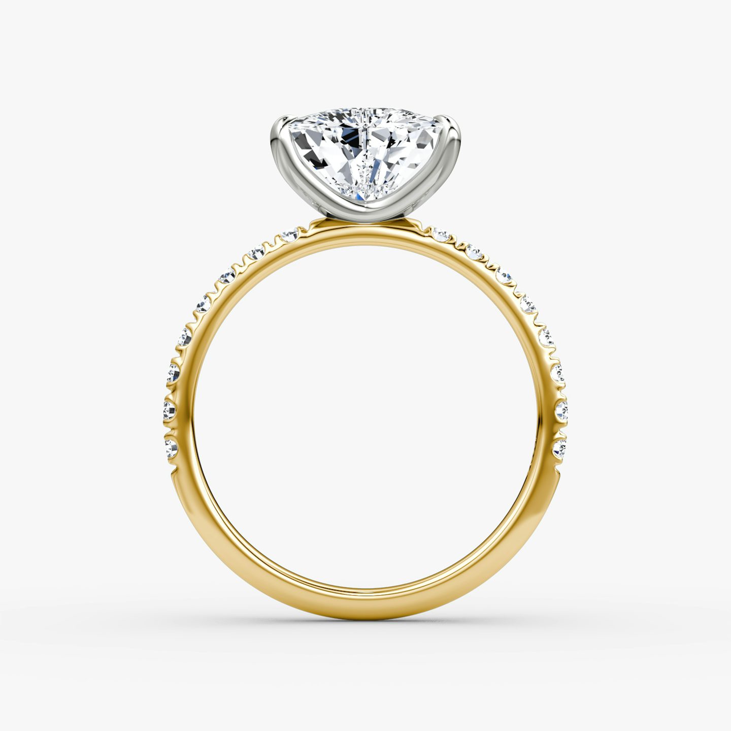 The Classic | Trillion | 18k | Yellow Gold and Platinum | bandAccent: Pavé | bandWidth: large | diamondOrientation: vertical | caratWeight: other