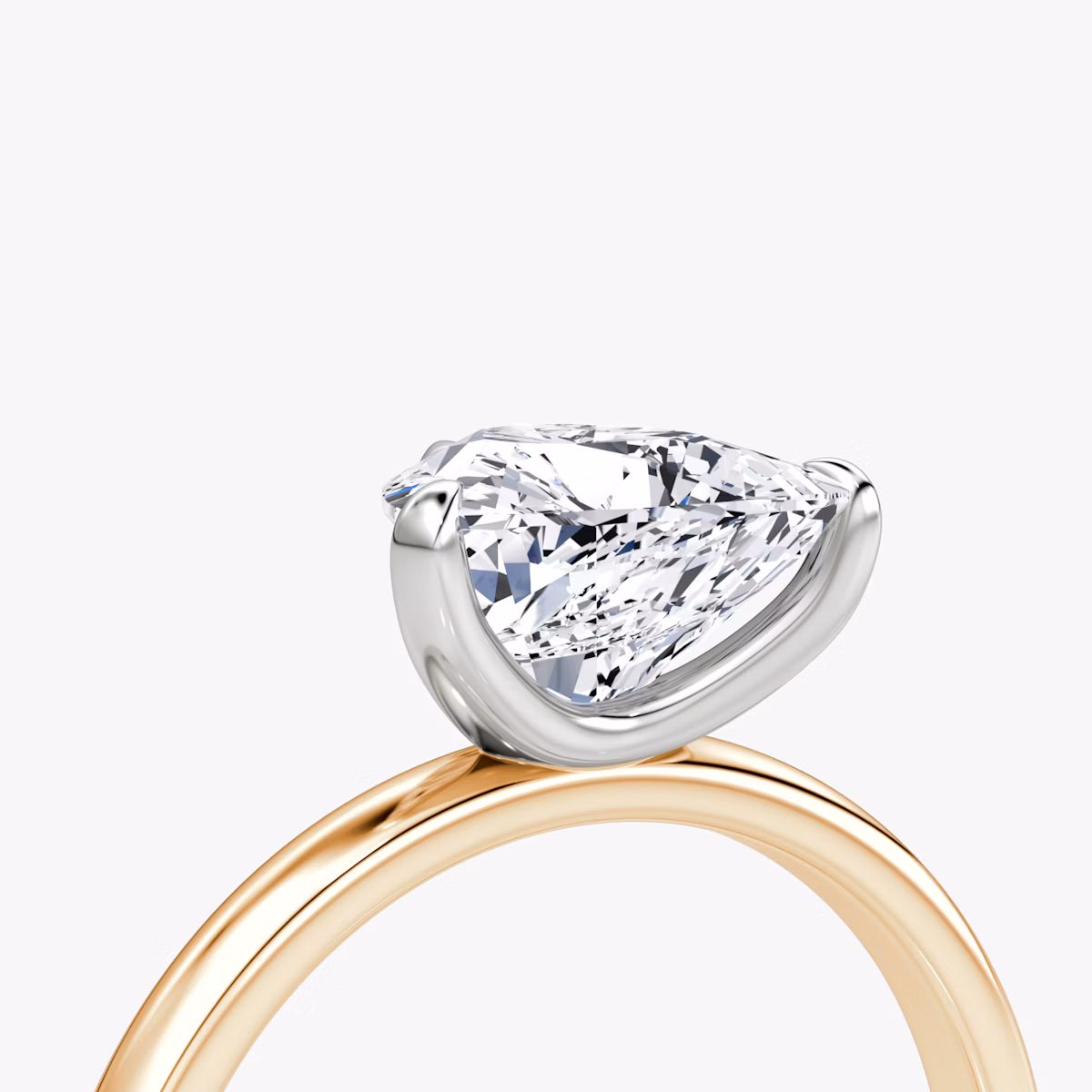 Anillo de compromiso Classic | Trillón | 14k | Oro rosa y platino | bandAccent: Simple | bandWidth: large | diamondOrientation: vertical | caratWeight: other