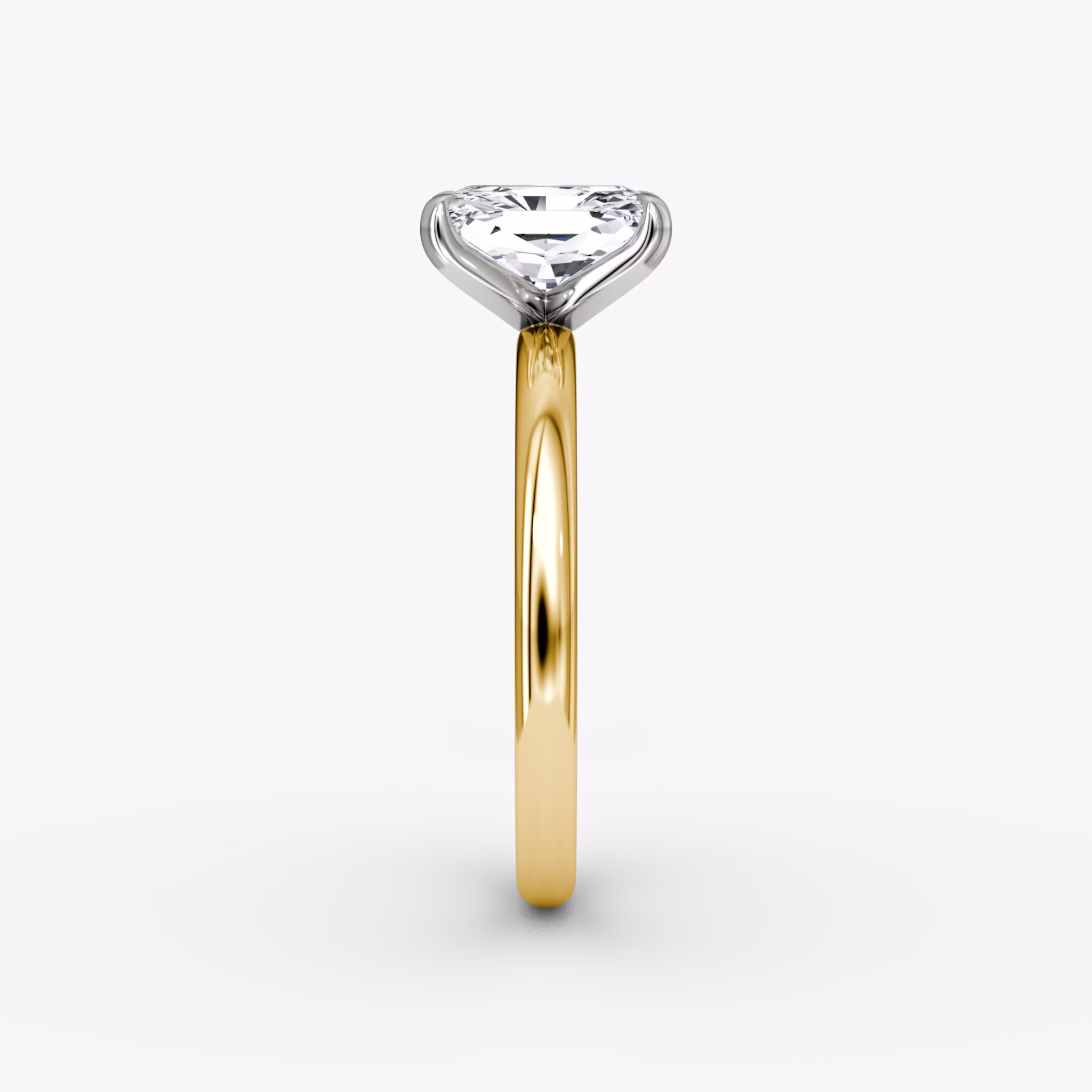 The Classic | Radiant | 18k | Yellow Gold and Platinum | bandAccent: Plain | bandWidth: large | diamondOrientation: vertical | caratWeight: other