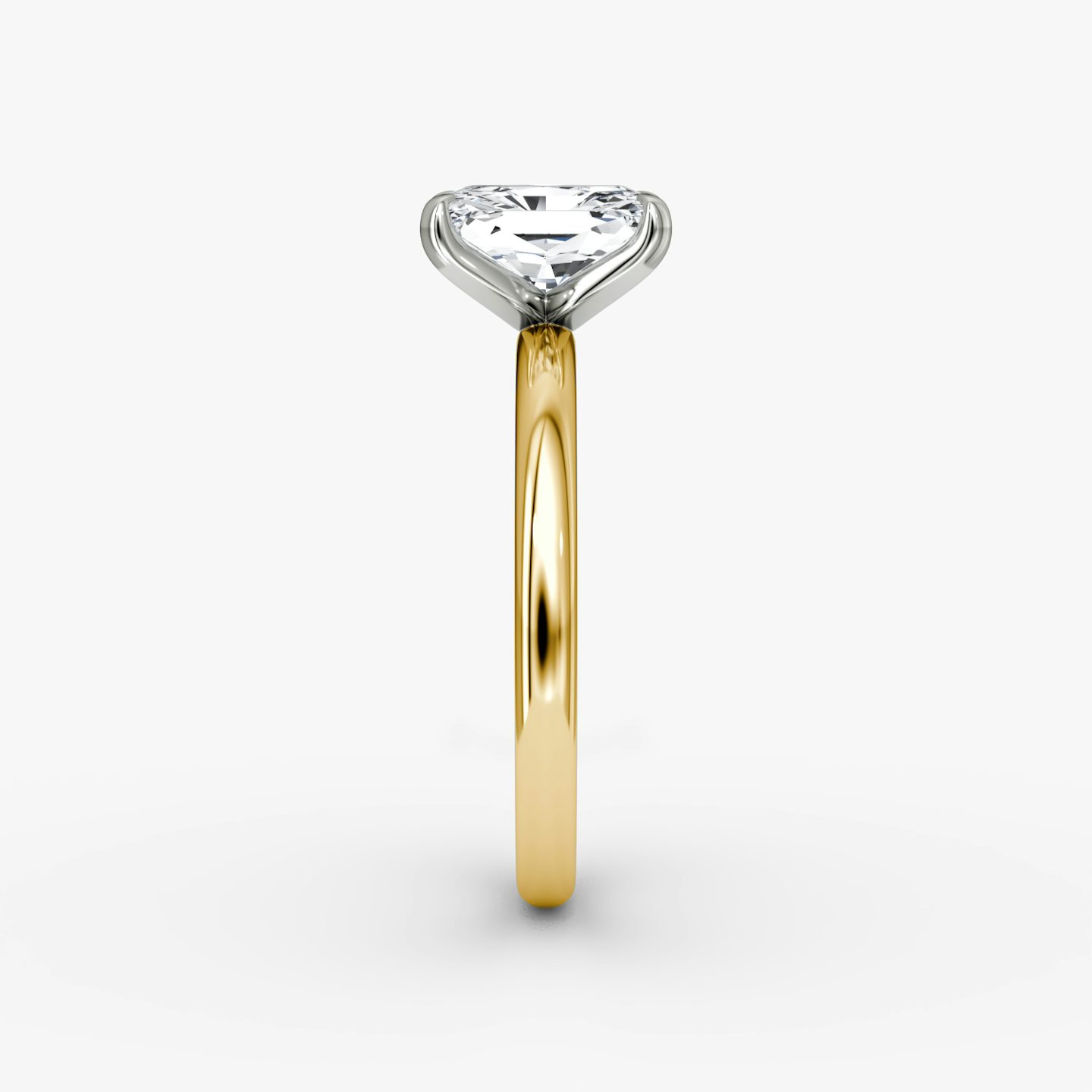 The Classic | Radiant | 18k | Yellow Gold and Platinum | bandAccent: Plain | bandWidth: large | diamondOrientation: vertical | caratWeight: other
