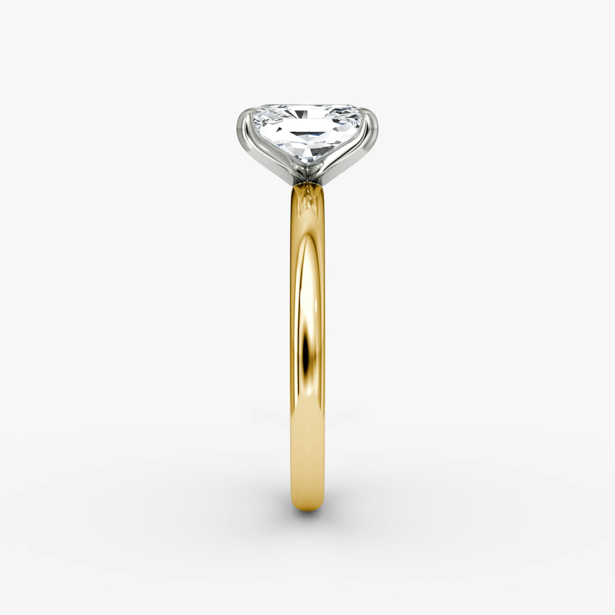The Classic | Radiant | 18k | Yellow Gold and Platinum | bandAccent: Plain | bandWidth: large | diamondOrientation: vertical | caratWeight: other