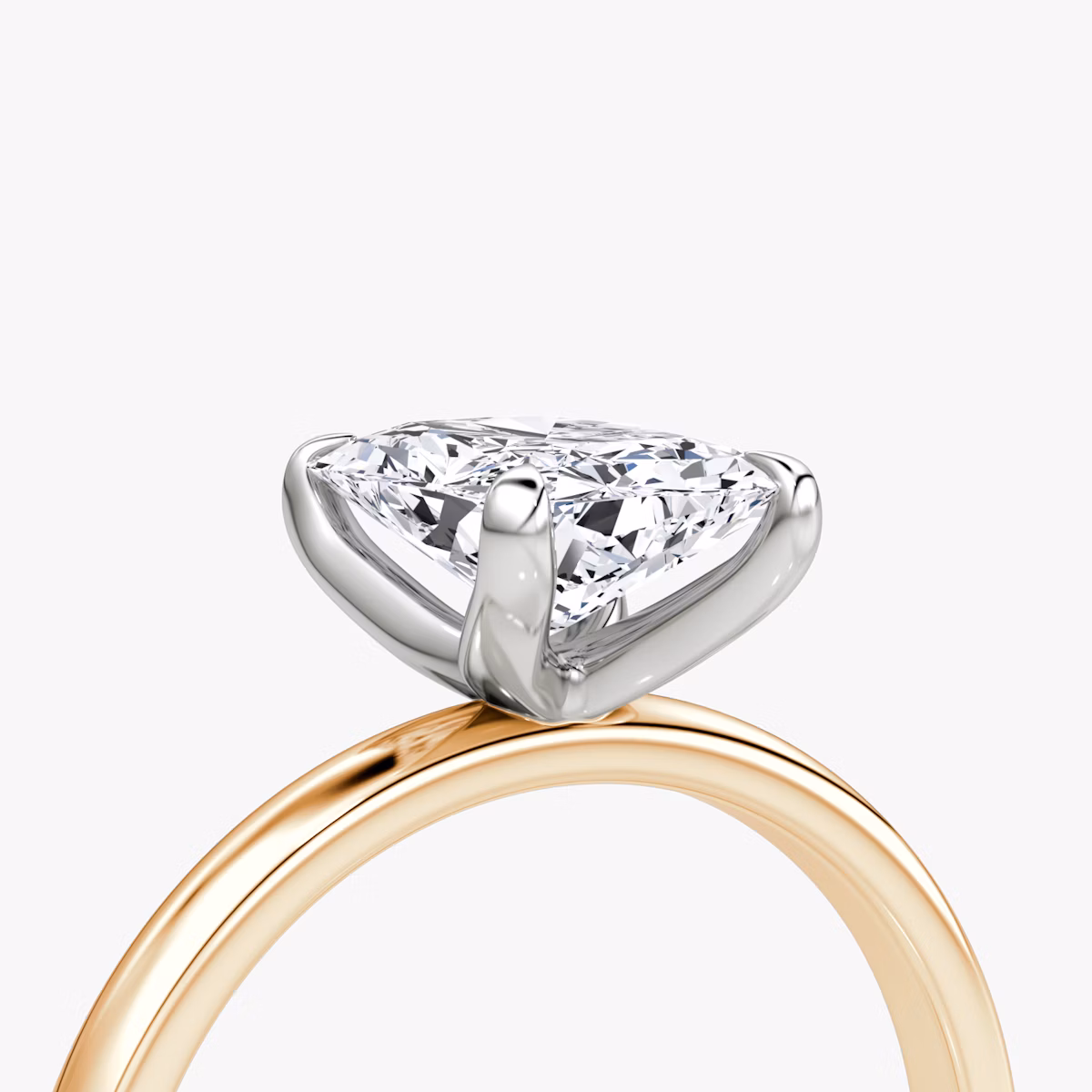 Anillo de compromiso Classic | Radiante | 14k | Oro rosa y platino | bandAccent: Simple | bandWidth: large | diamondOrientation: vertical | caratWeight: other