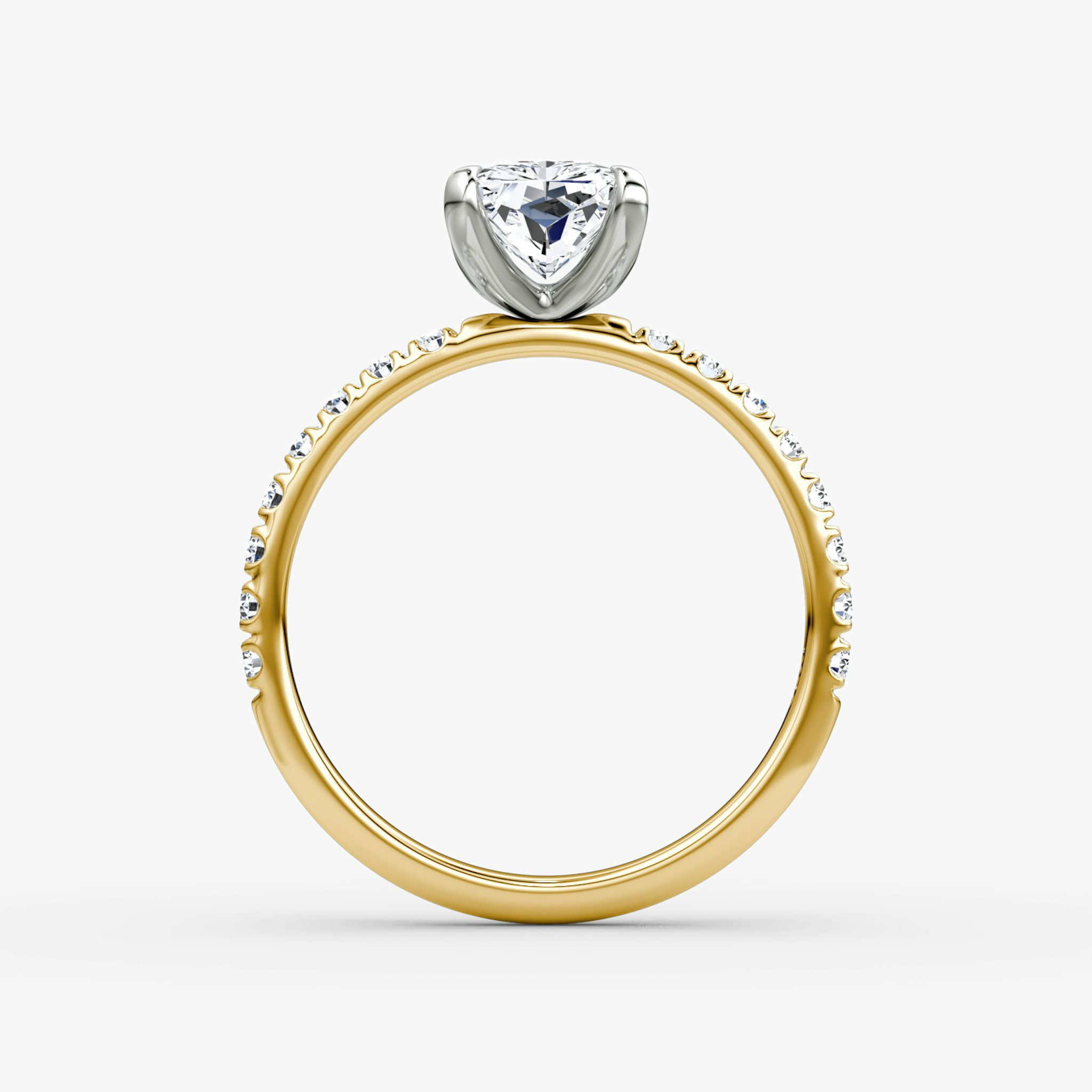 The Classic | Radiant | 18k | Yellow Gold and Platinum | bandAccent: Pavé | bandWidth: large | diamondOrientation: vertical | caratWeight: other
