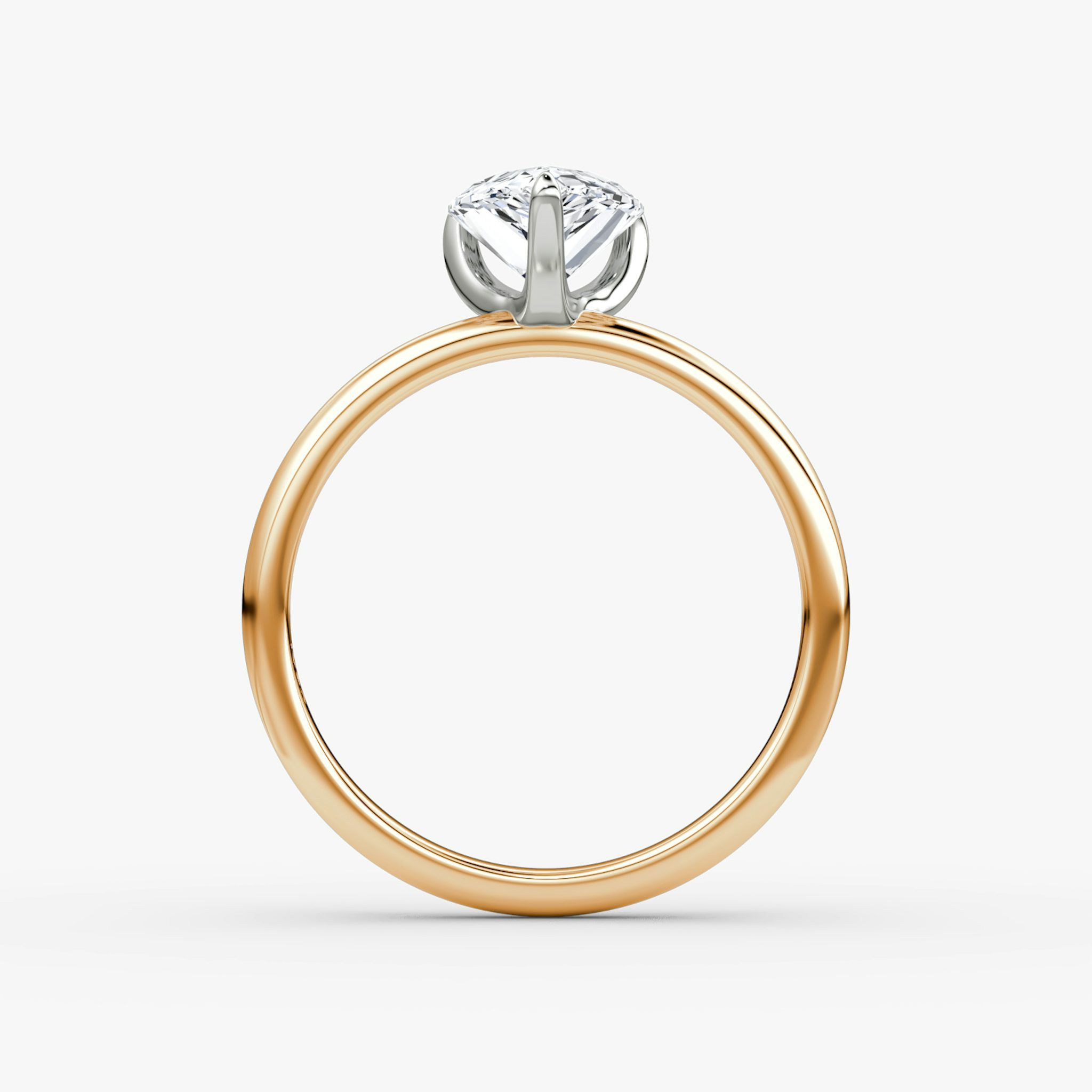 The Classic | Pear | 14k | Rose Gold and Platinum | bandAccent: Plain | bandWidth: large | diamondOrientation: vertical | caratWeight: other