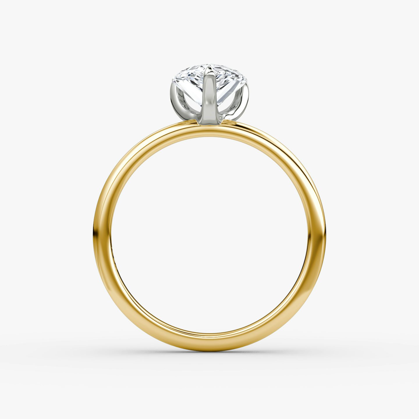 The Classic | Pear | 18k | Yellow Gold and Platinum | bandAccent: Plain | bandWidth: large | diamondOrientation: vertical | caratWeight: other