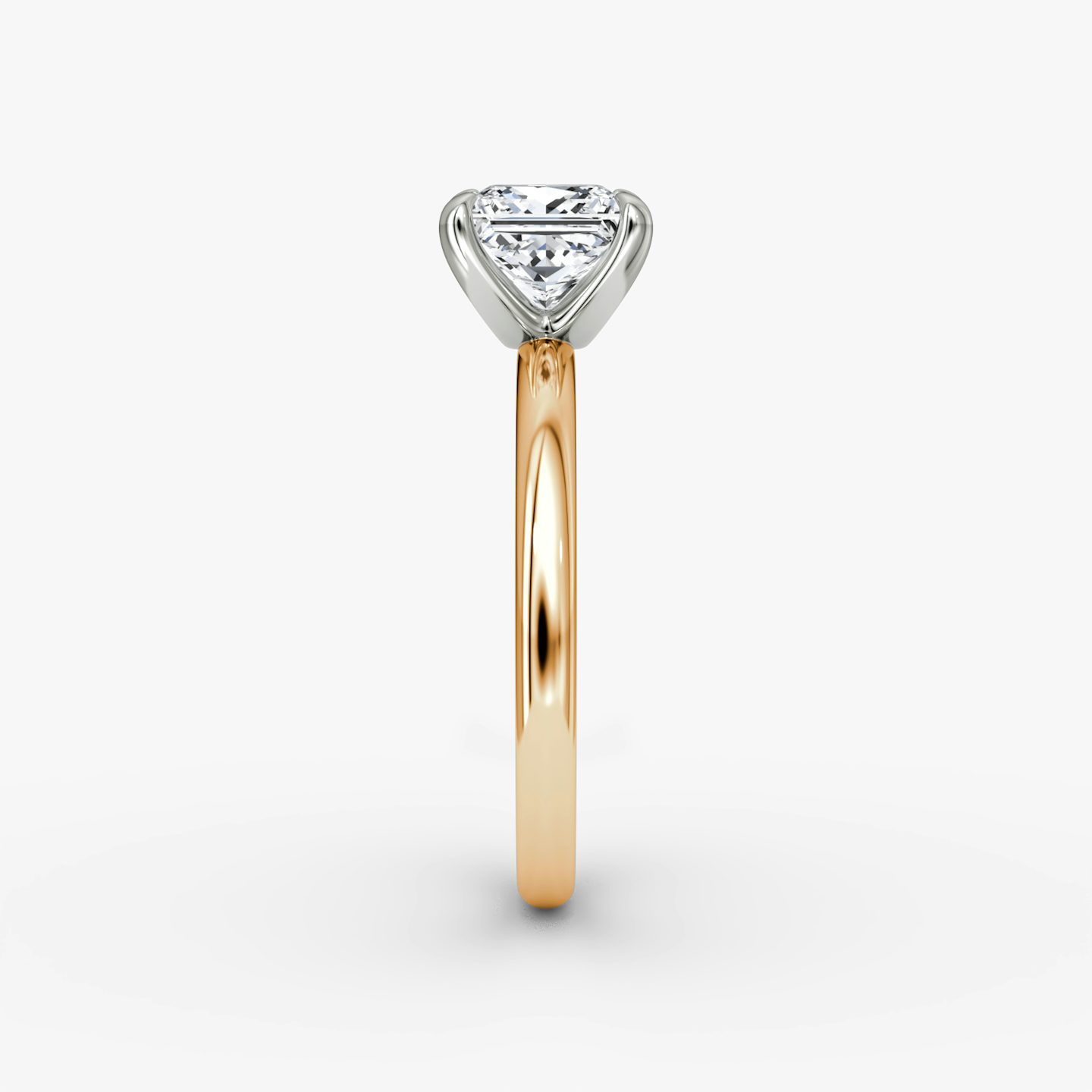 The Classic | Princess | 14k | Rose Gold and Platinum | bandAccent: Plain | bandWidth: large | diamondOrientation: vertical | caratWeight: other