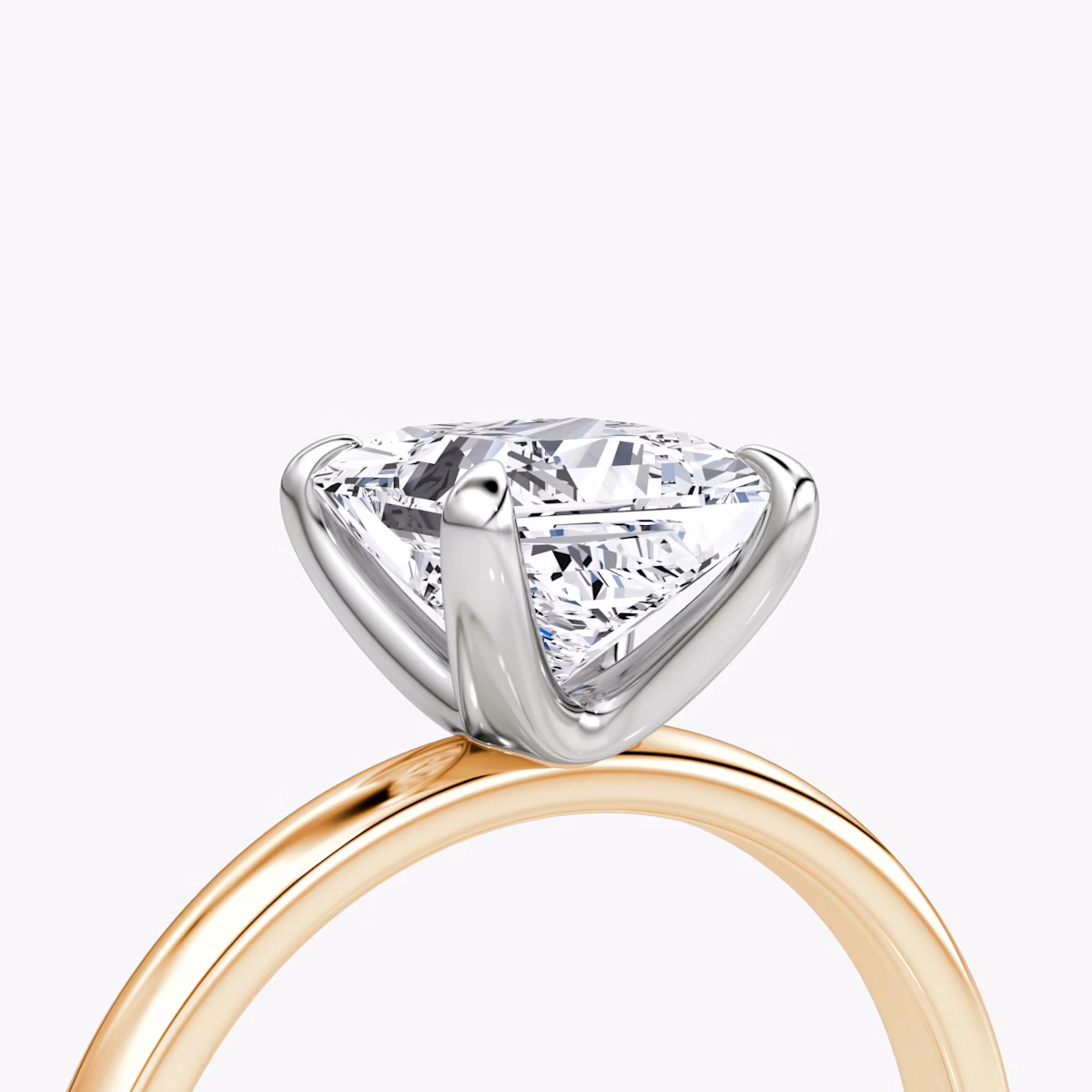 Anillo de compromiso Classic | Princesa | 14k | Oro rosa y platino | bandAccent: Simple | bandWidth: large | diamondOrientation: vertical | caratWeight: other