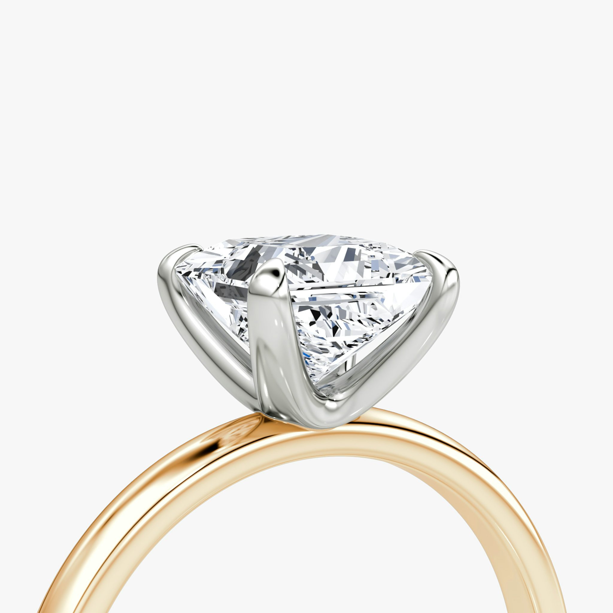 The Classic | Princess | 14k | Rose Gold and Platinum | bandAccent: Plain | bandWidth: large | diamondOrientation: vertical | caratWeight: other