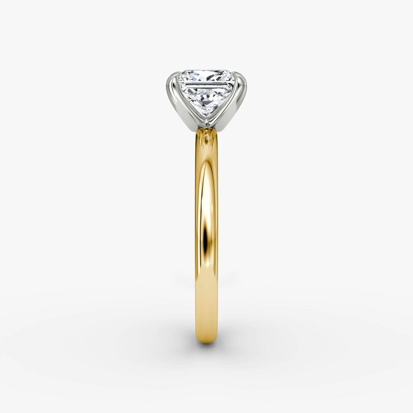 The Classic | Princess | 18k | Yellow Gold and Platinum | bandAccent: Plain | bandWidth: large | diamondOrientation: vertical | caratWeight: other