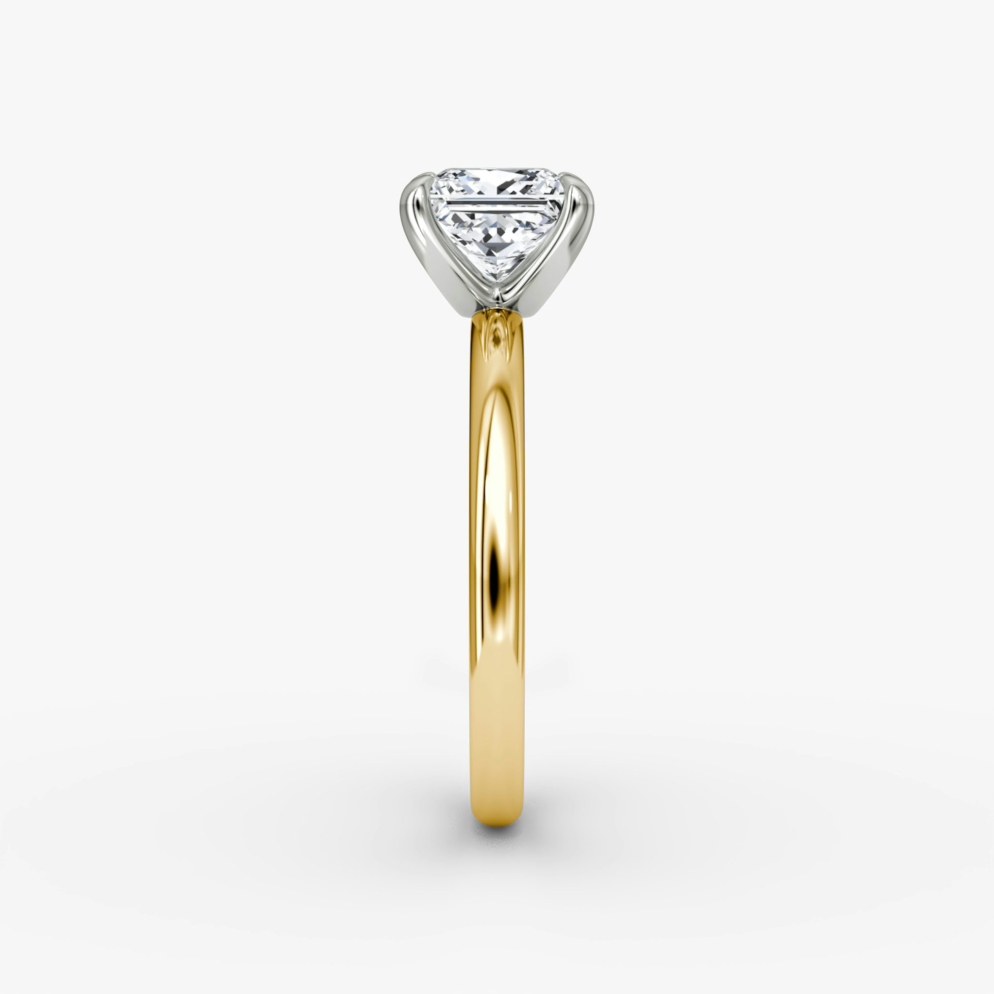 The Classic | Princess | 18k | Yellow Gold and Platinum | bandAccent: Plain | bandWidth: large | diamondOrientation: vertical | caratWeight: other