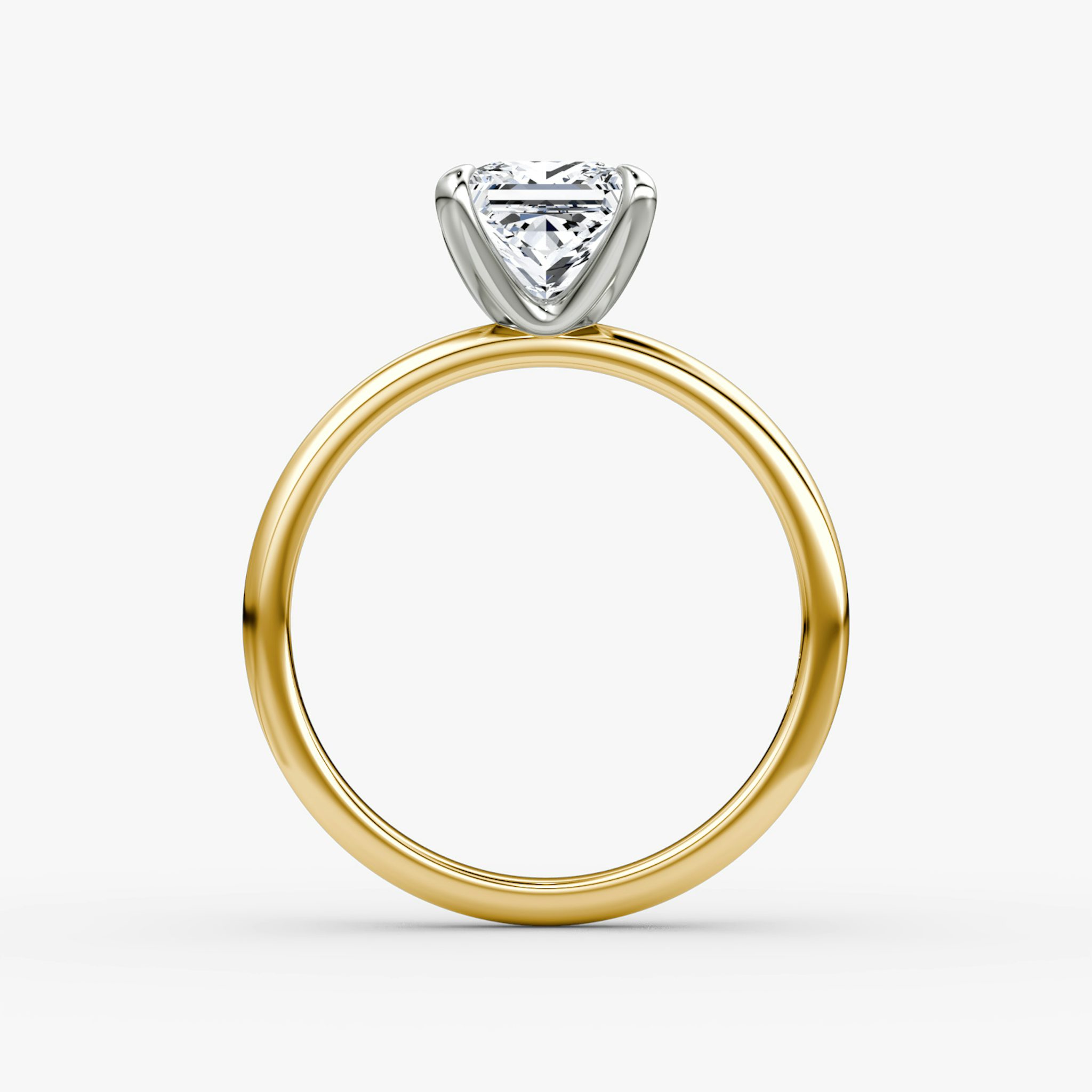The Classic | Princess | 18k | Yellow Gold and Platinum | bandAccent: Plain | bandWidth: large | diamondOrientation: vertical | caratWeight: other
