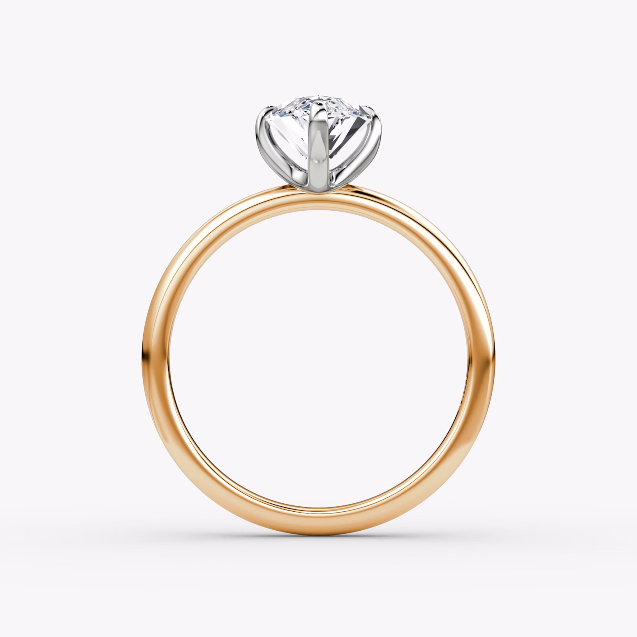 The Classic | Marquise | 14k | Rose Gold and Platinum | bandAccent: Plain | bandWidth: large | diamondOrientation: vertical | caratWeight: other