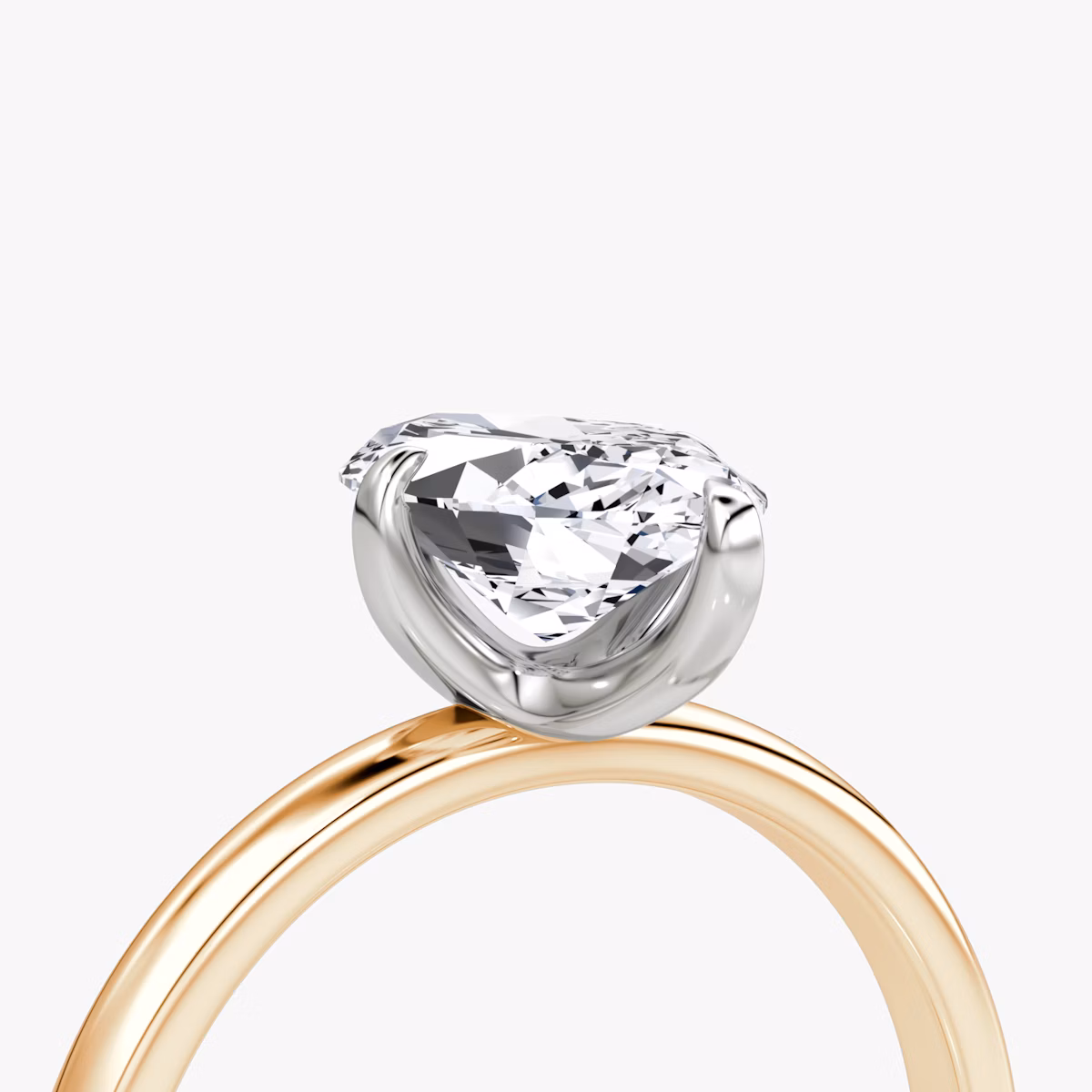 Anillo de compromiso Classic | Marquise | 14k | Oro rosa y platino | bandAccent: Simple | bandWidth: large | diamondOrientation: vertical | caratWeight: other